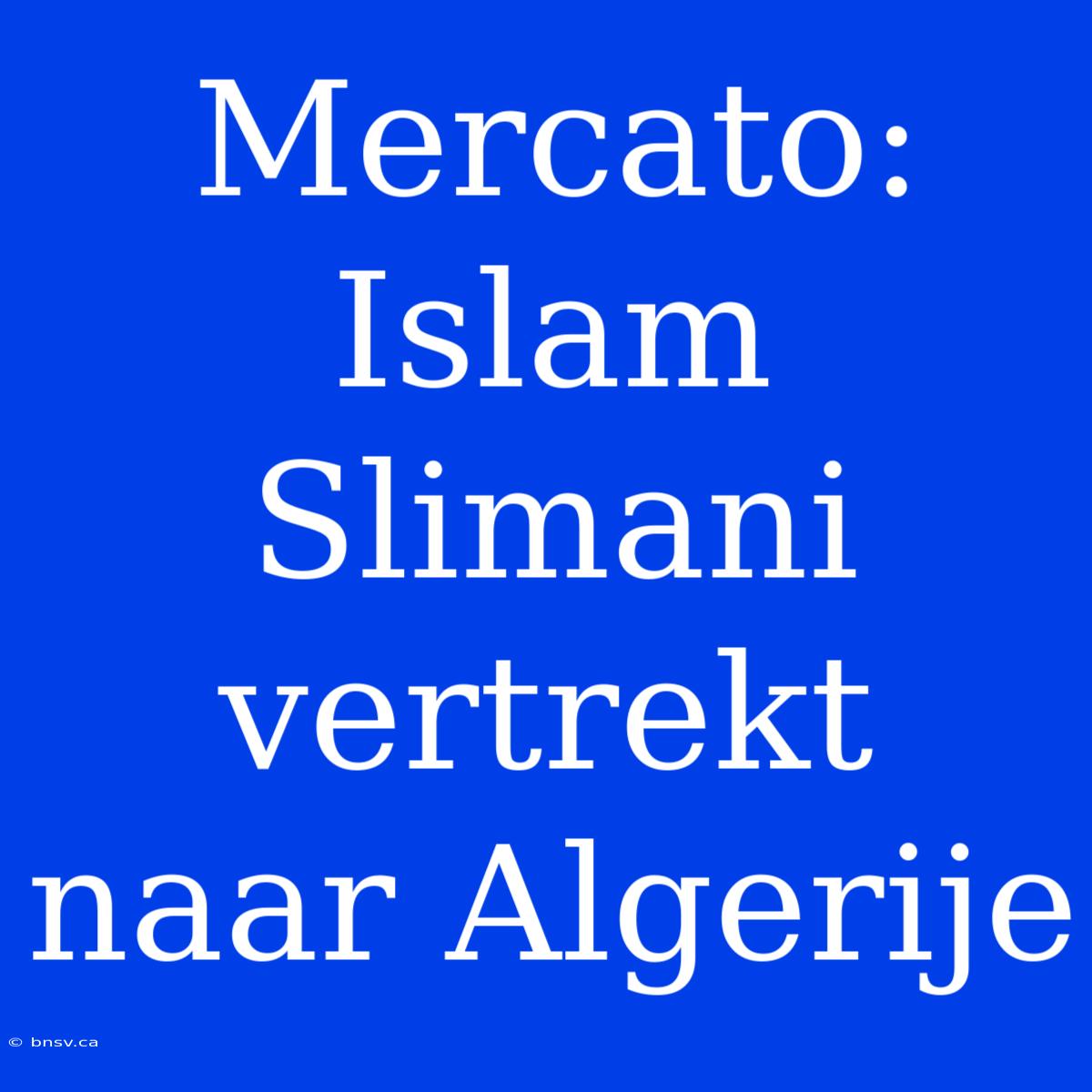 Mercato: Islam Slimani Vertrekt Naar Algerije