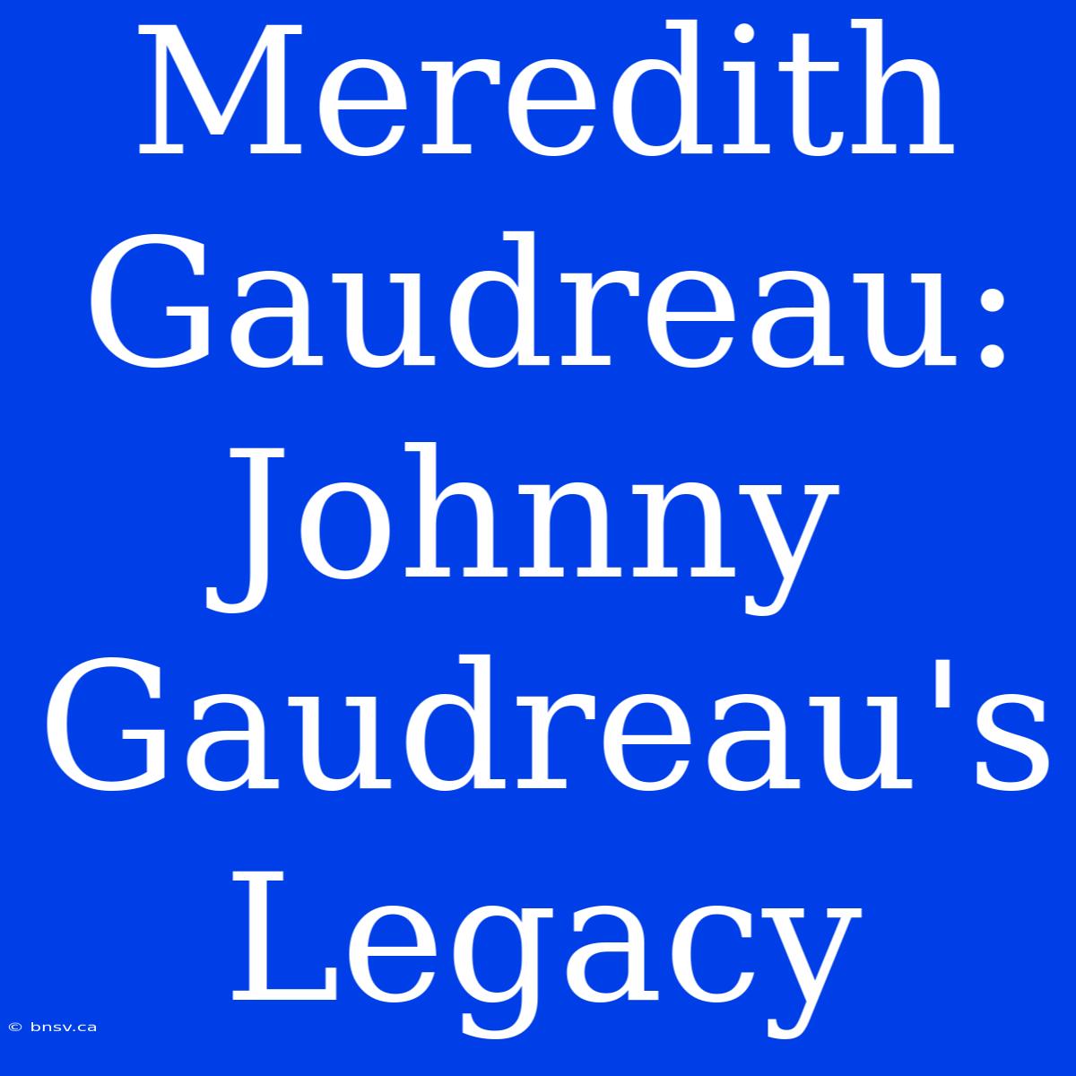 Meredith Gaudreau: Johnny Gaudreau's Legacy