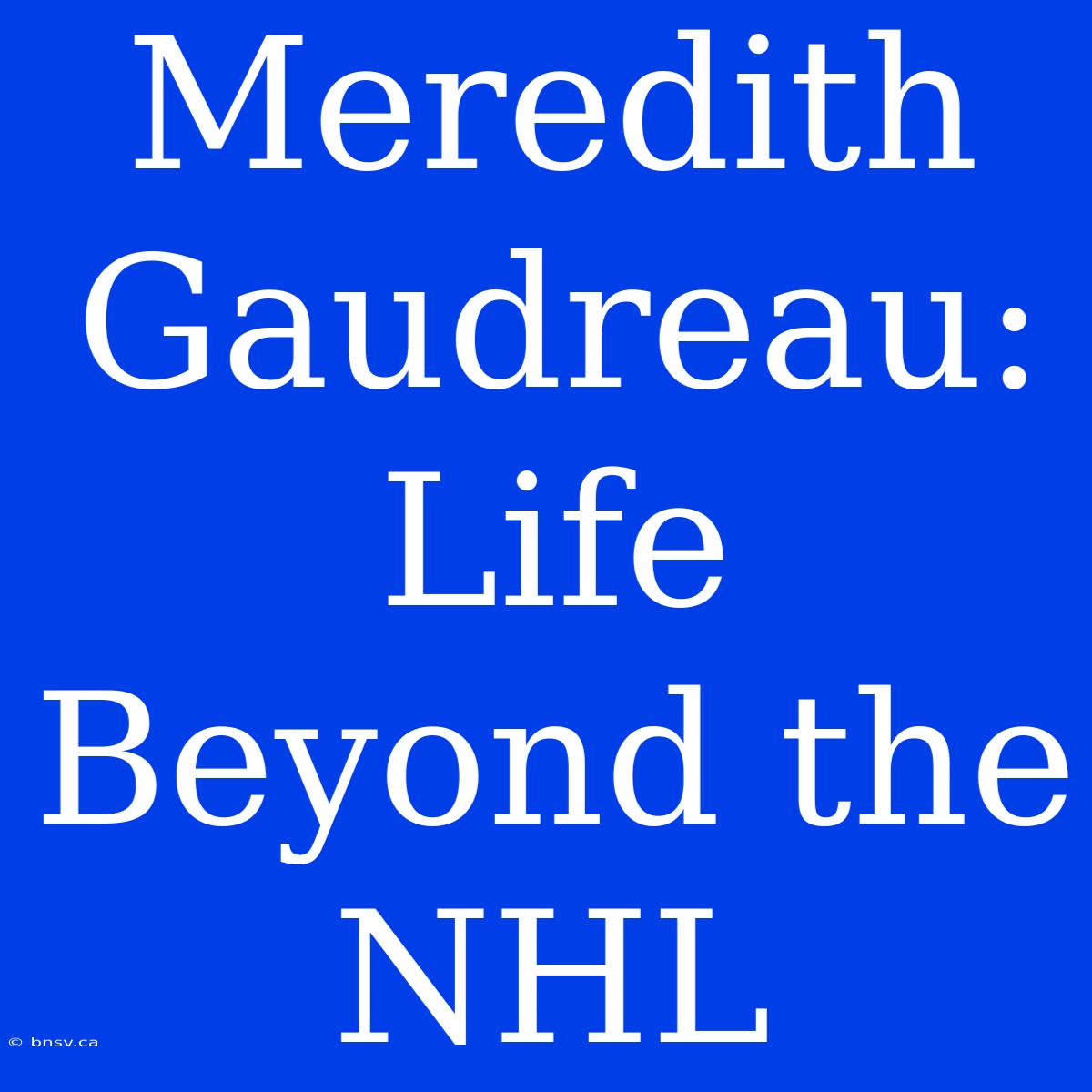 Meredith Gaudreau: Life Beyond The NHL