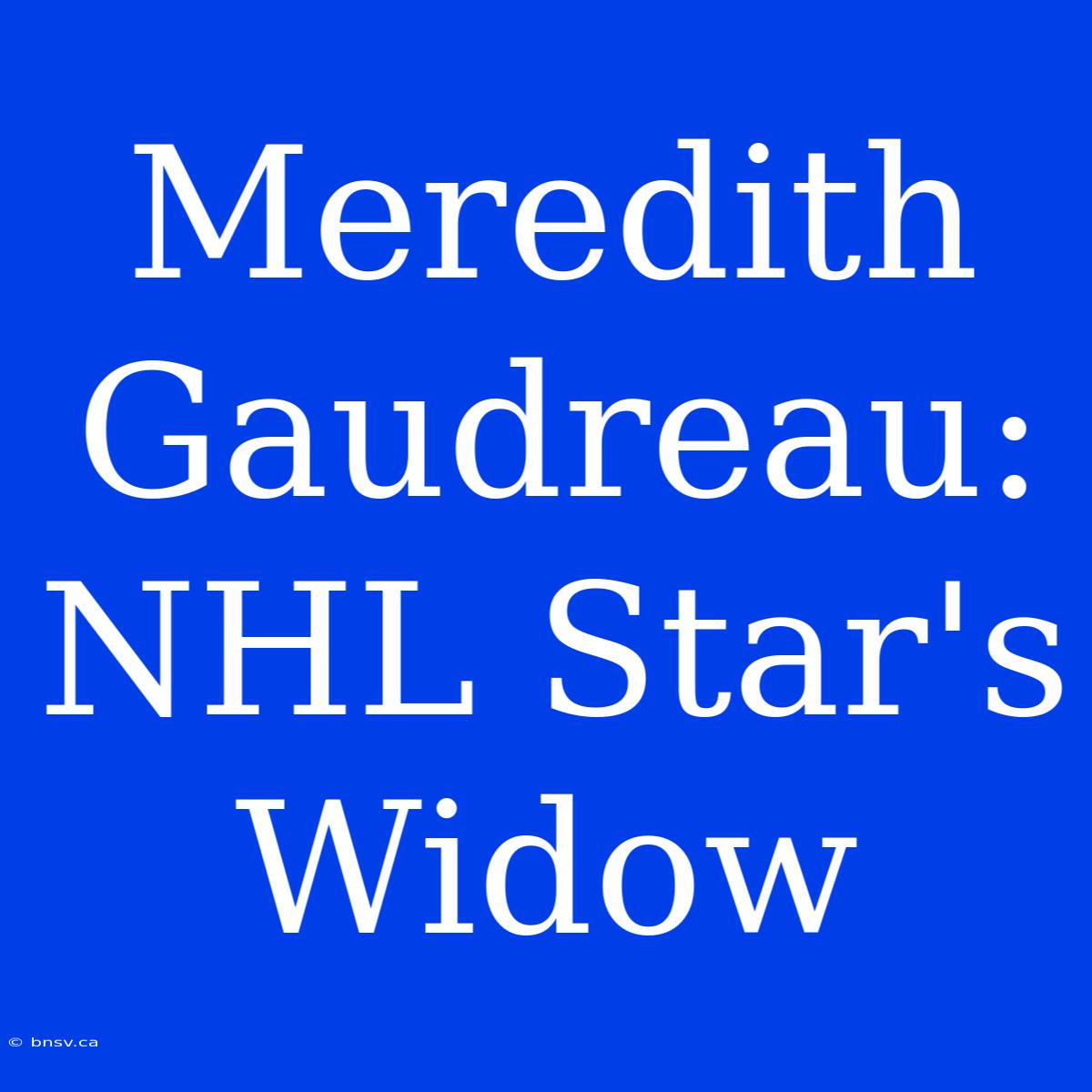 Meredith Gaudreau: NHL Star's Widow