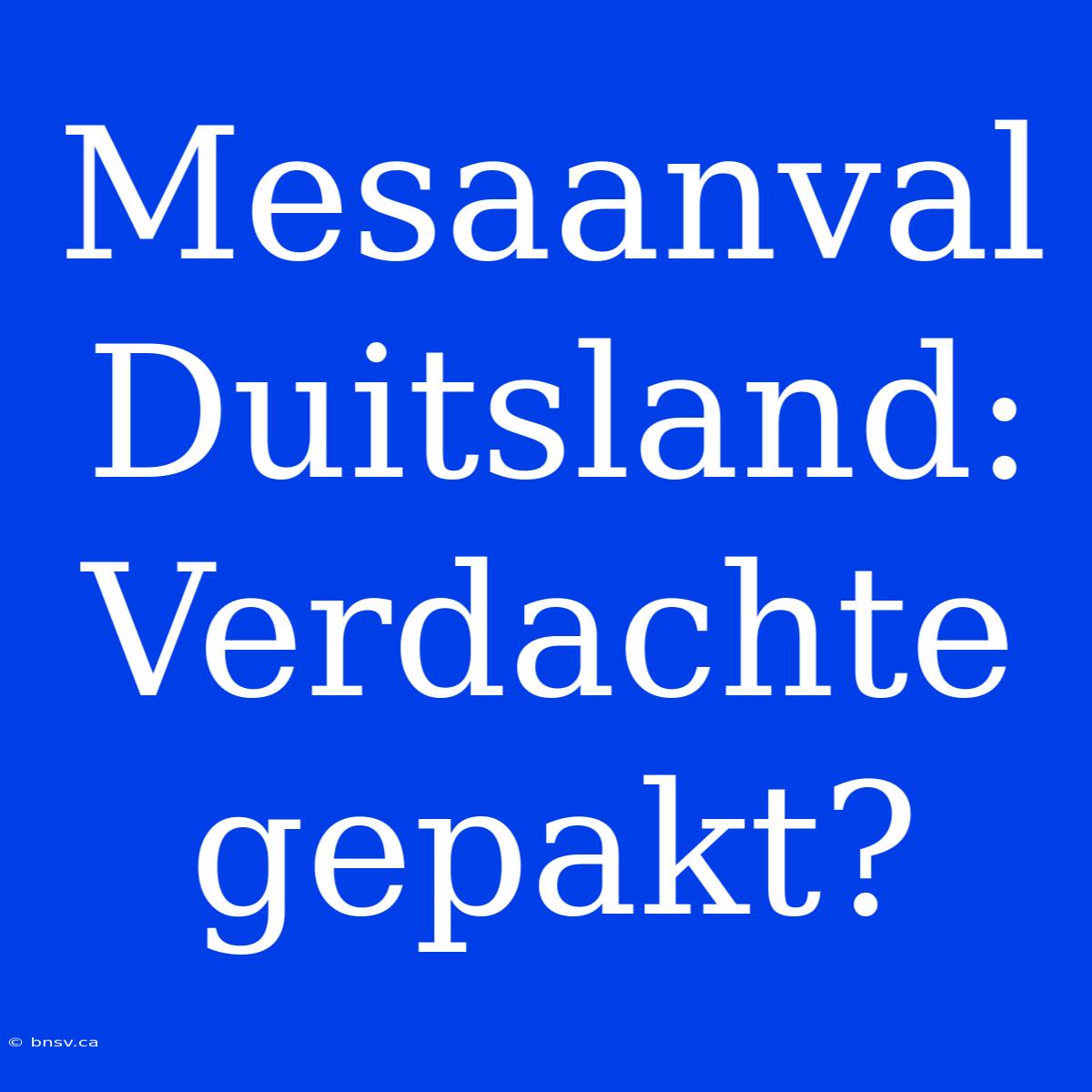 Mesaanval Duitsland: Verdachte Gepakt?