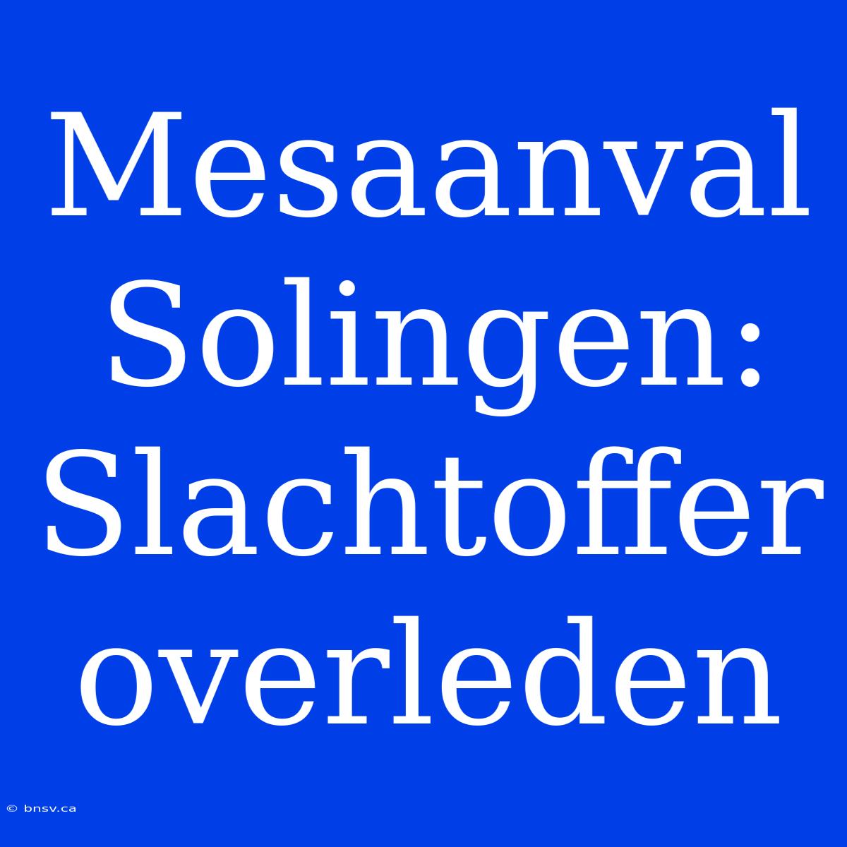 Mesaanval Solingen: Slachtoffer Overleden