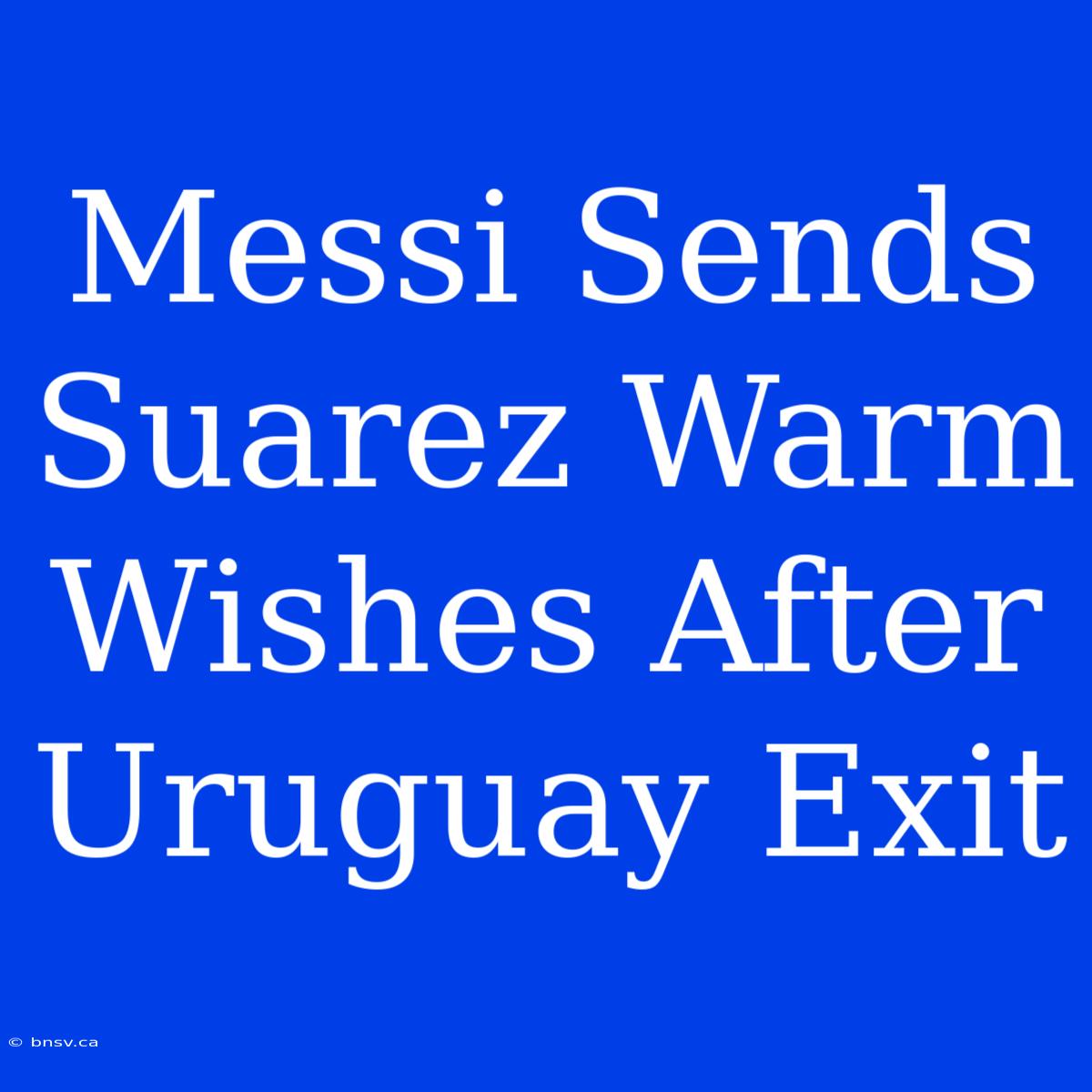 Messi Sends Suarez Warm Wishes After Uruguay Exit