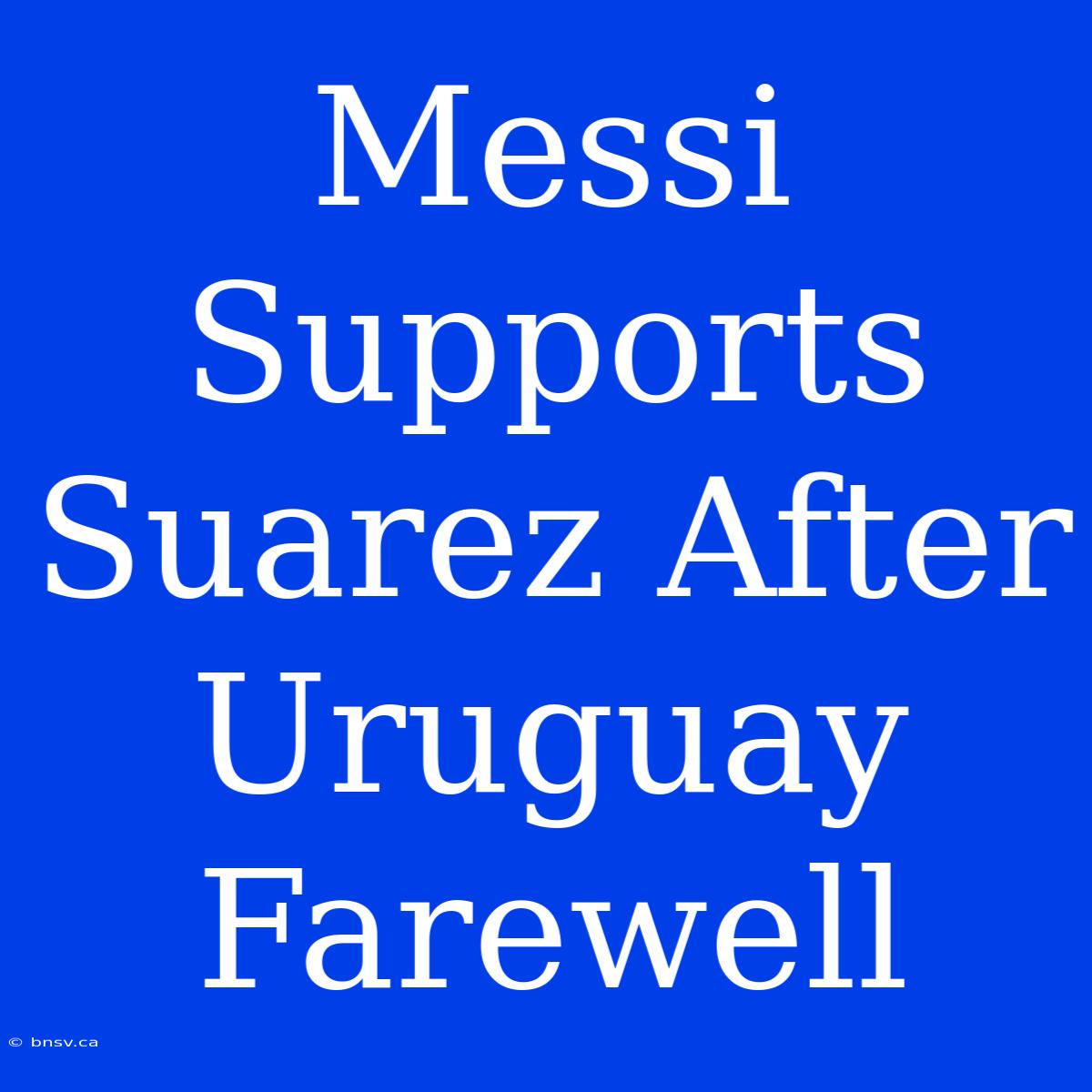 Messi Supports Suarez After Uruguay Farewell