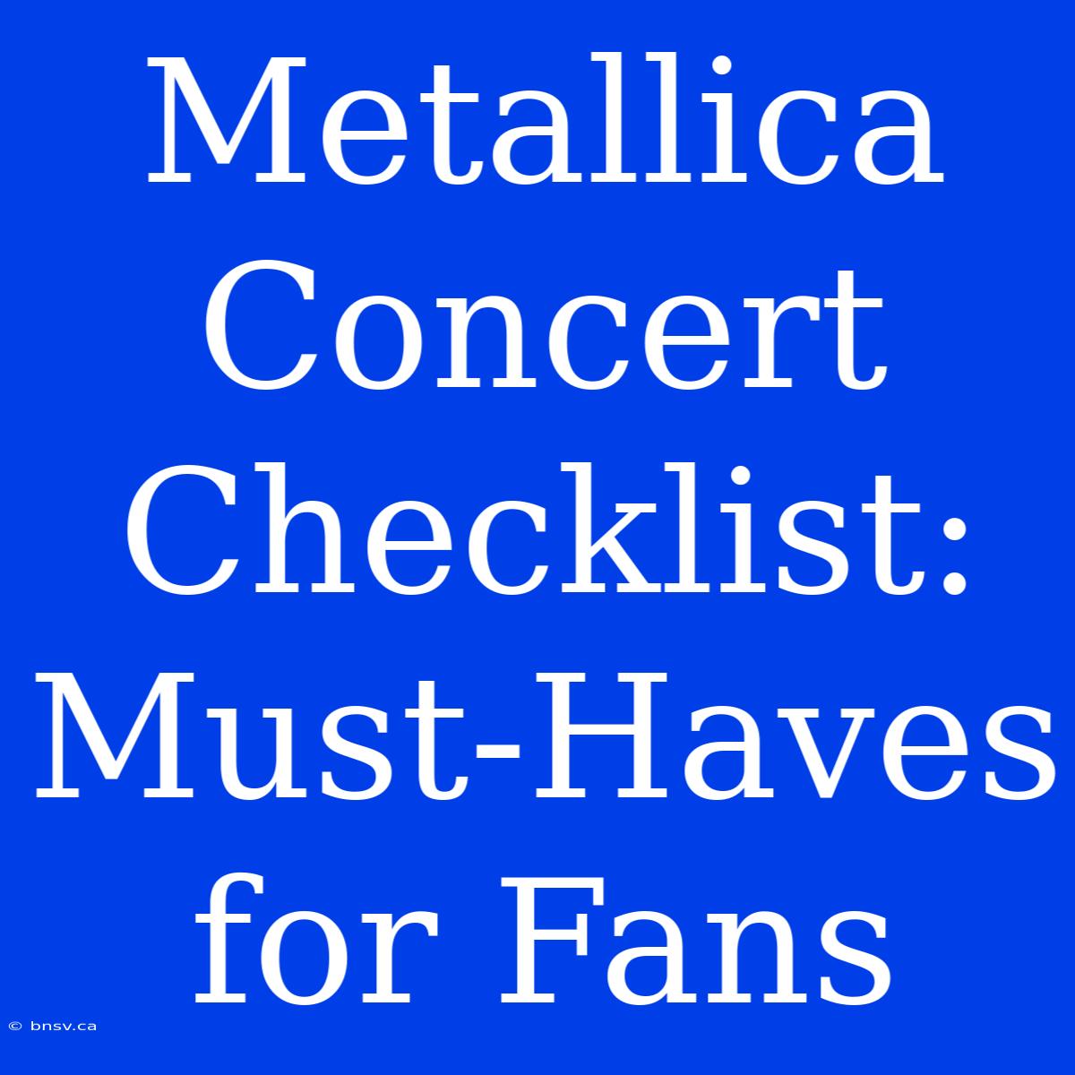 Metallica Concert Checklist: Must-Haves For Fans