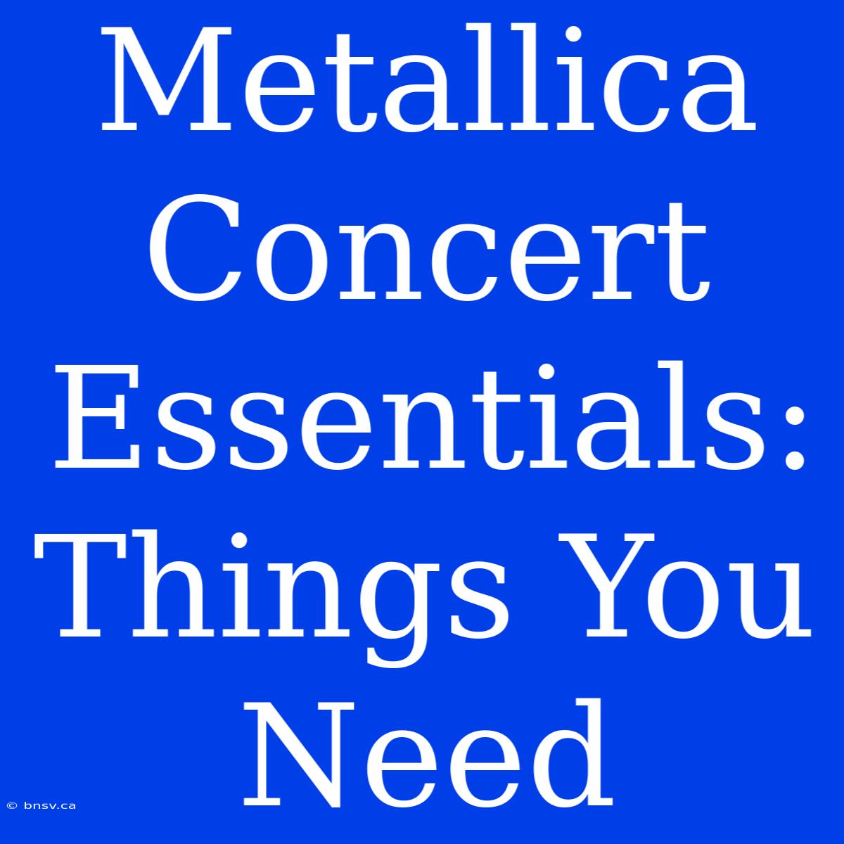 Metallica Concert Essentials: Things You Need