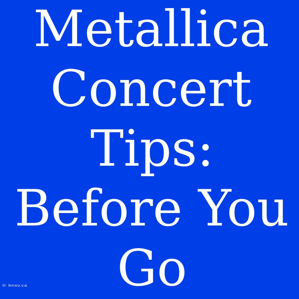 Metallica Concert Tips: Before You Go