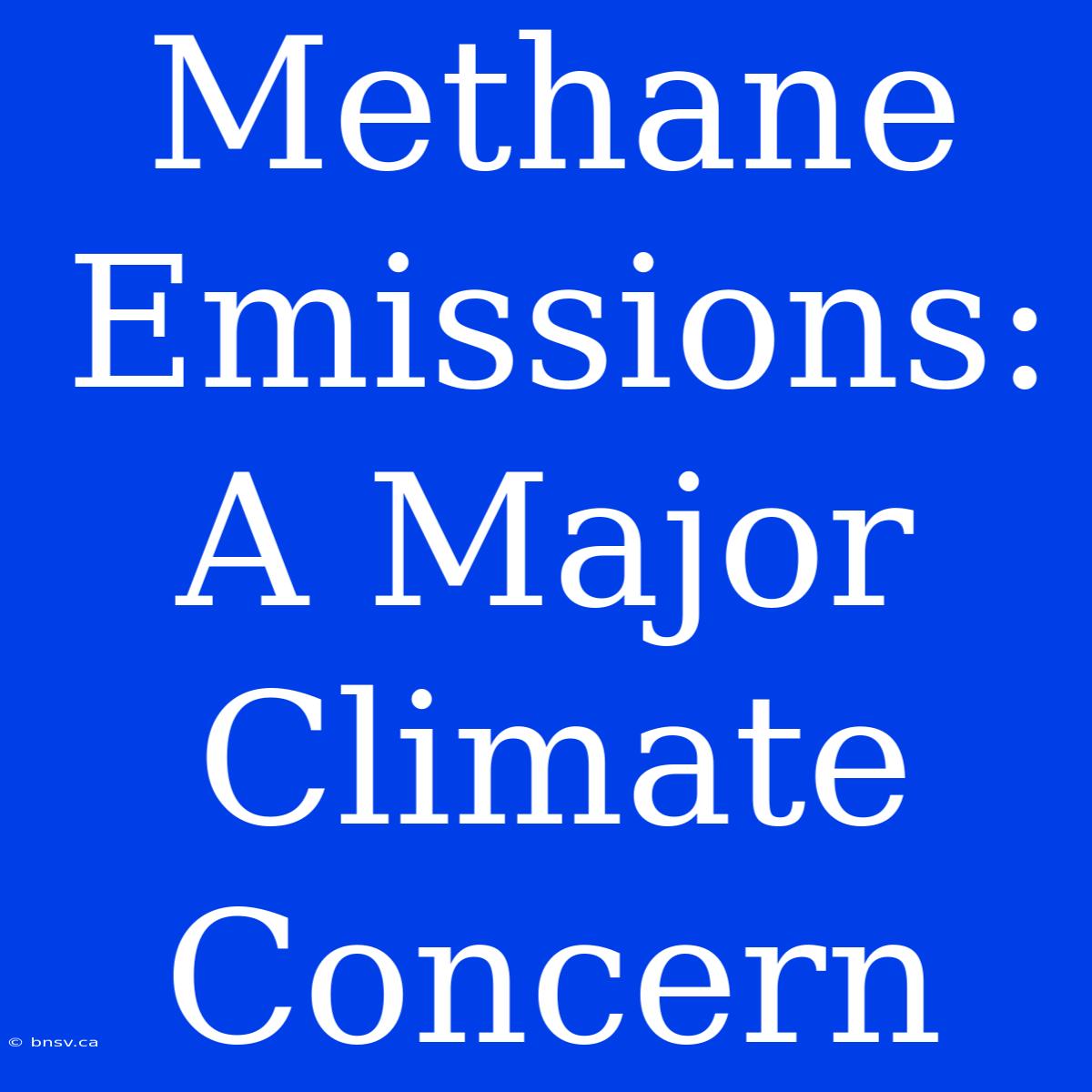 Methane Emissions: A Major Climate Concern