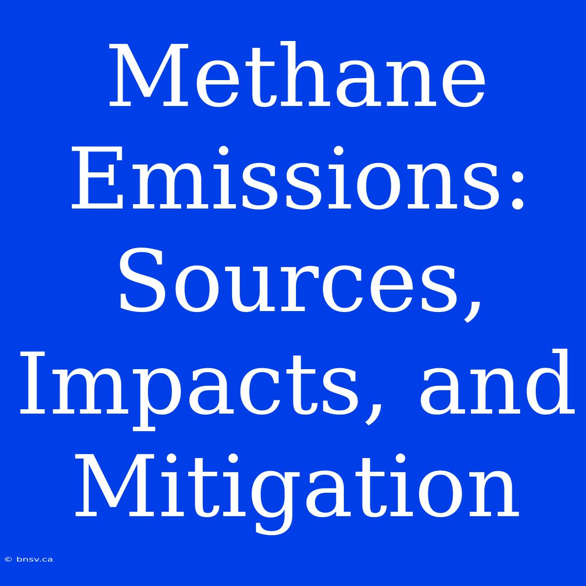 Methane Emissions: Sources, Impacts, And Mitigation