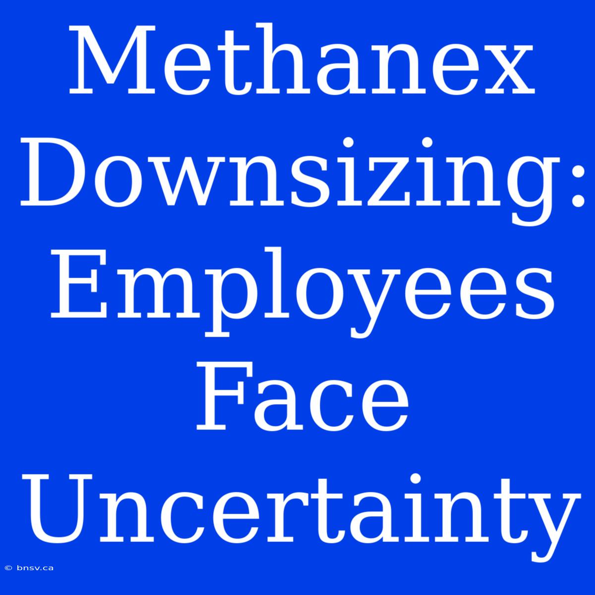 Methanex Downsizing: Employees Face Uncertainty