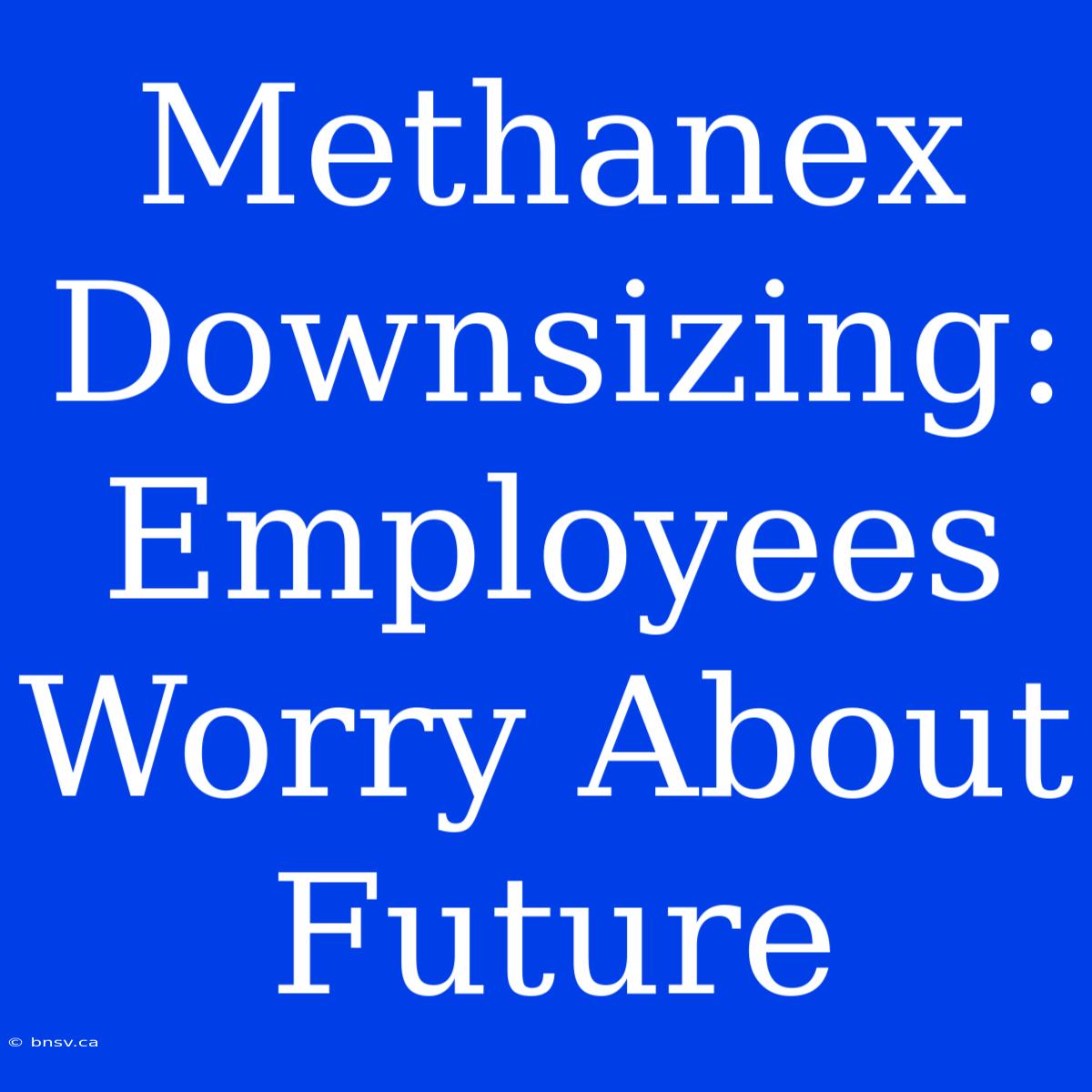 Methanex Downsizing: Employees Worry About Future