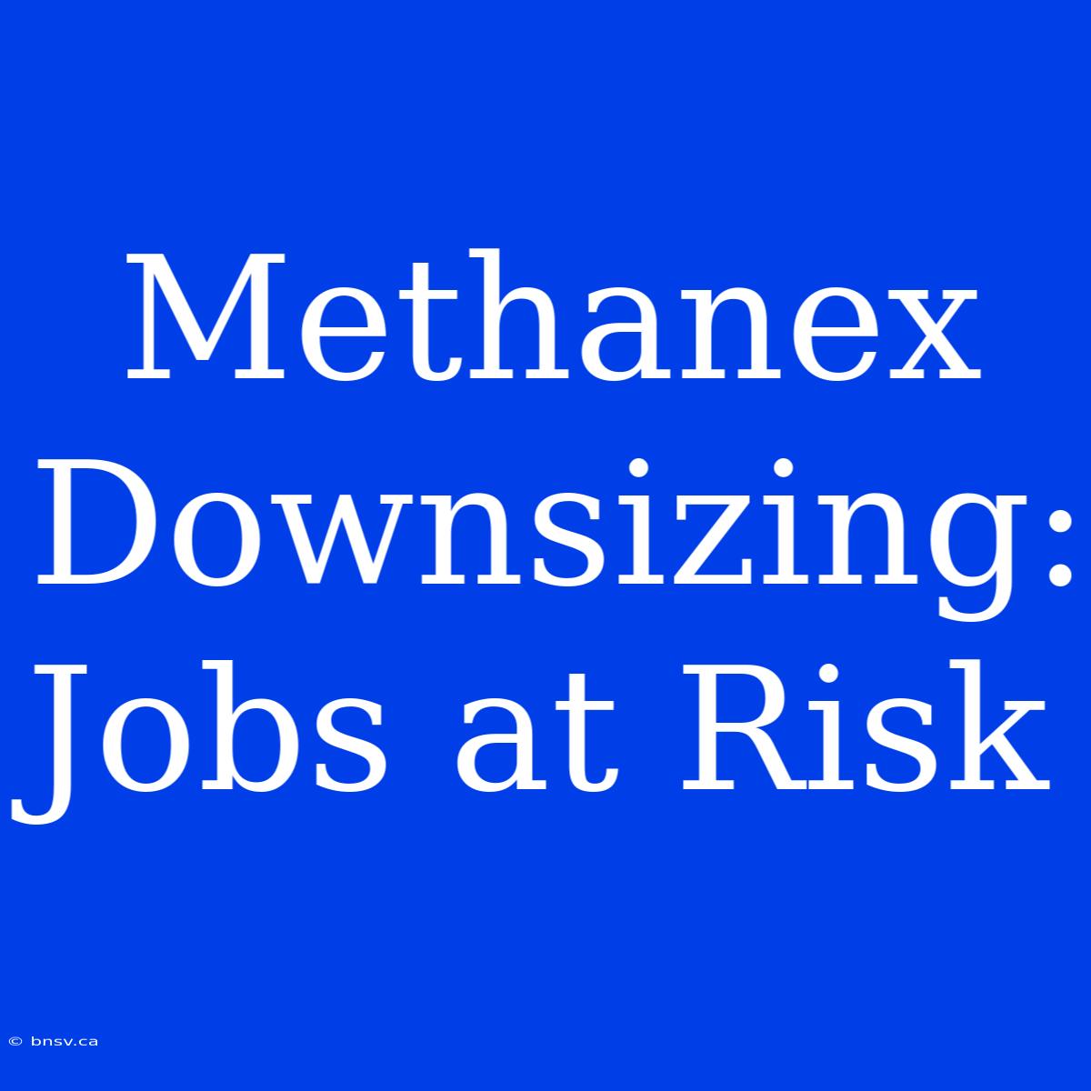 Methanex Downsizing: Jobs At Risk