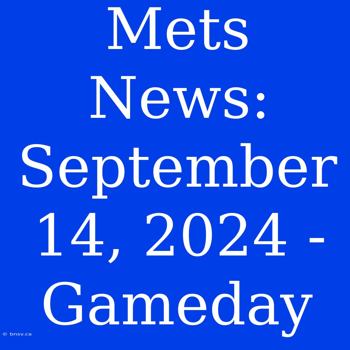 Mets News: September 14, 2024 - Gameday