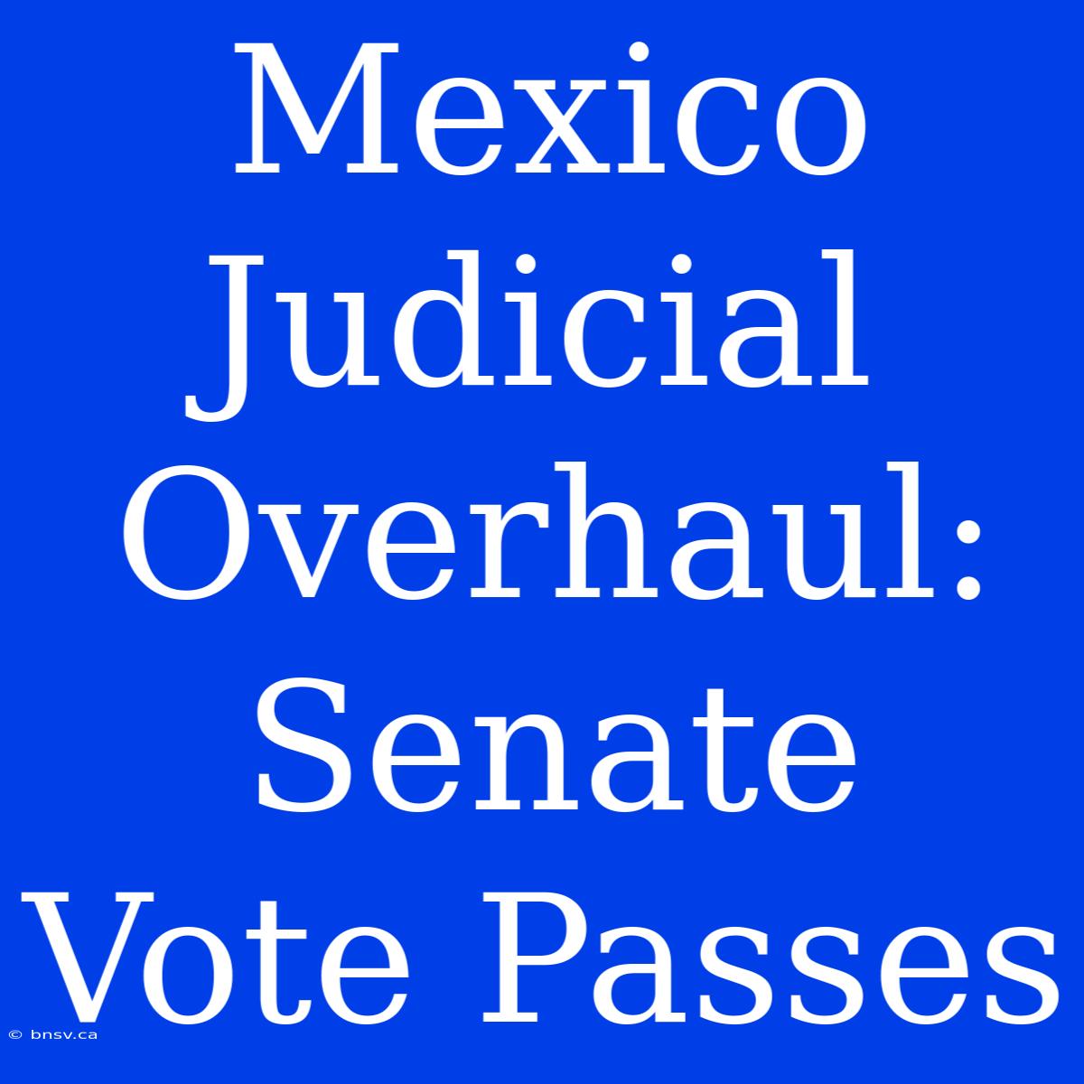 Mexico Judicial Overhaul: Senate Vote Passes