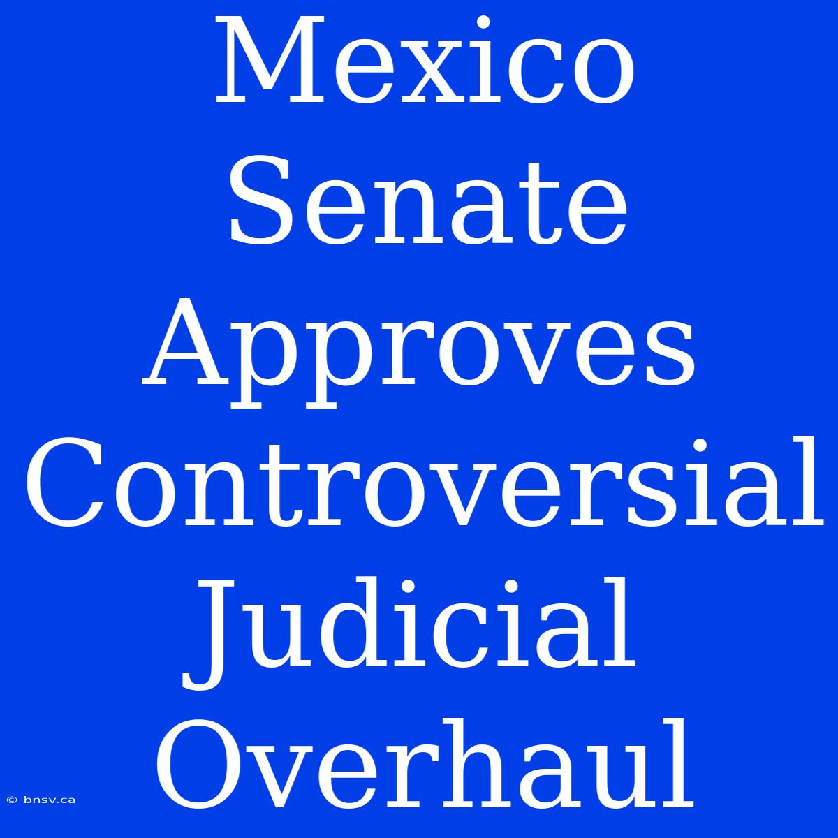 Mexico Senate Approves Controversial Judicial Overhaul