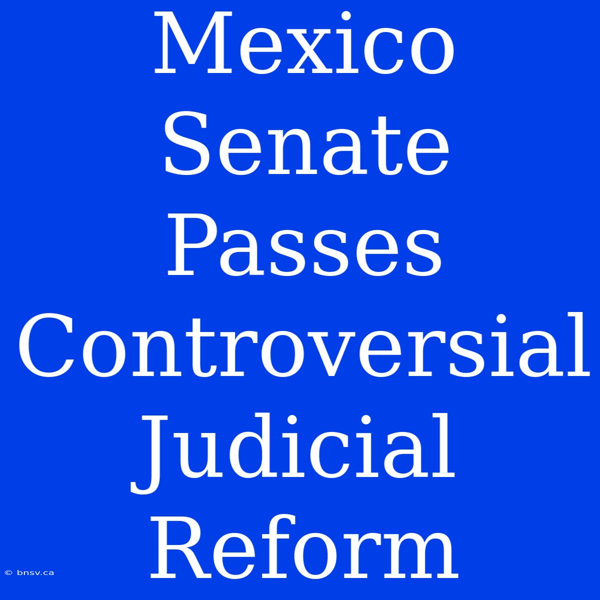 Mexico Senate Passes Controversial Judicial Reform