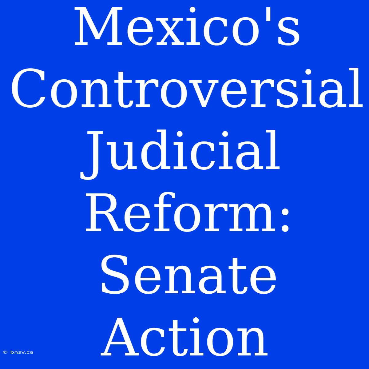 Mexico's Controversial Judicial Reform: Senate Action