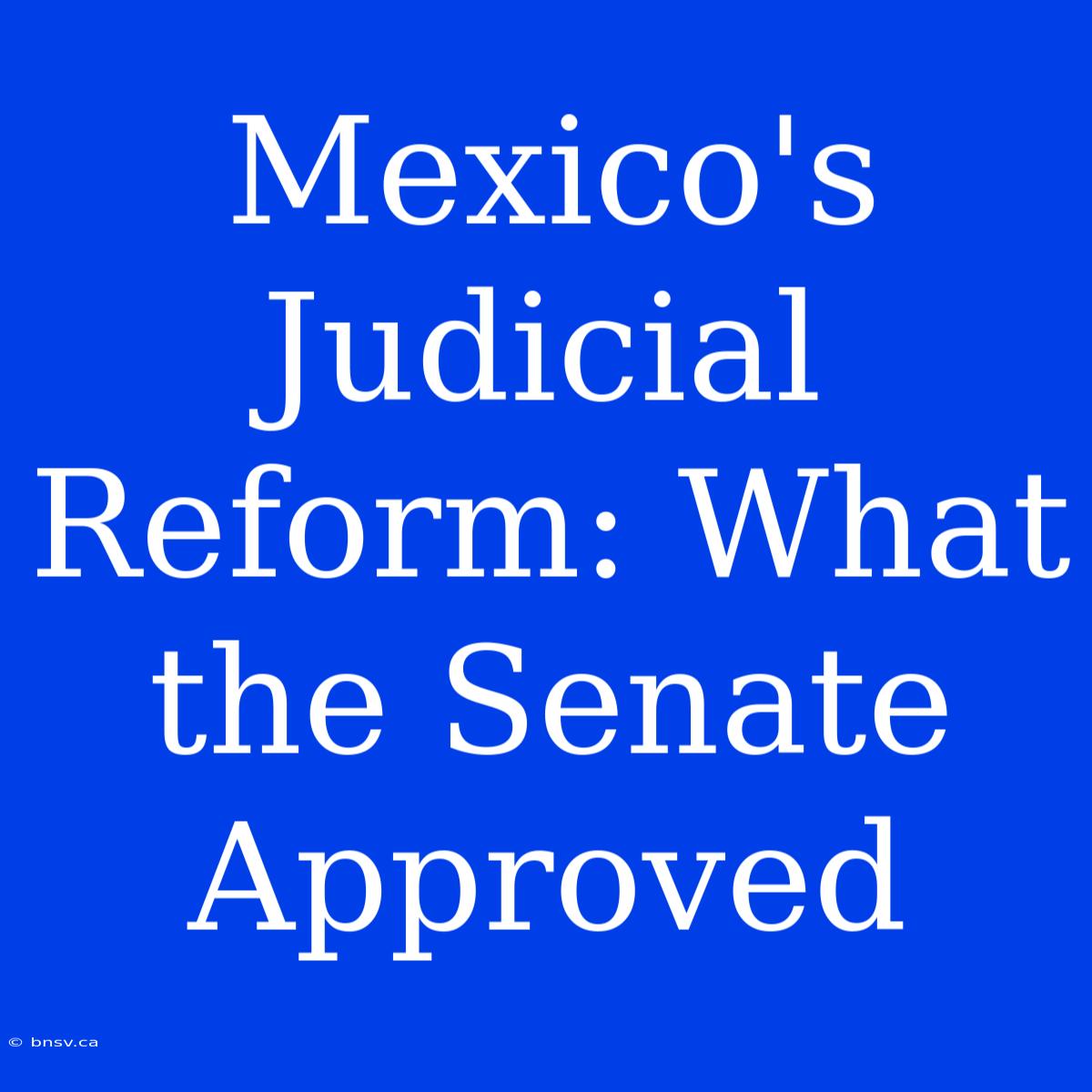 Mexico's Judicial Reform: What The Senate Approved