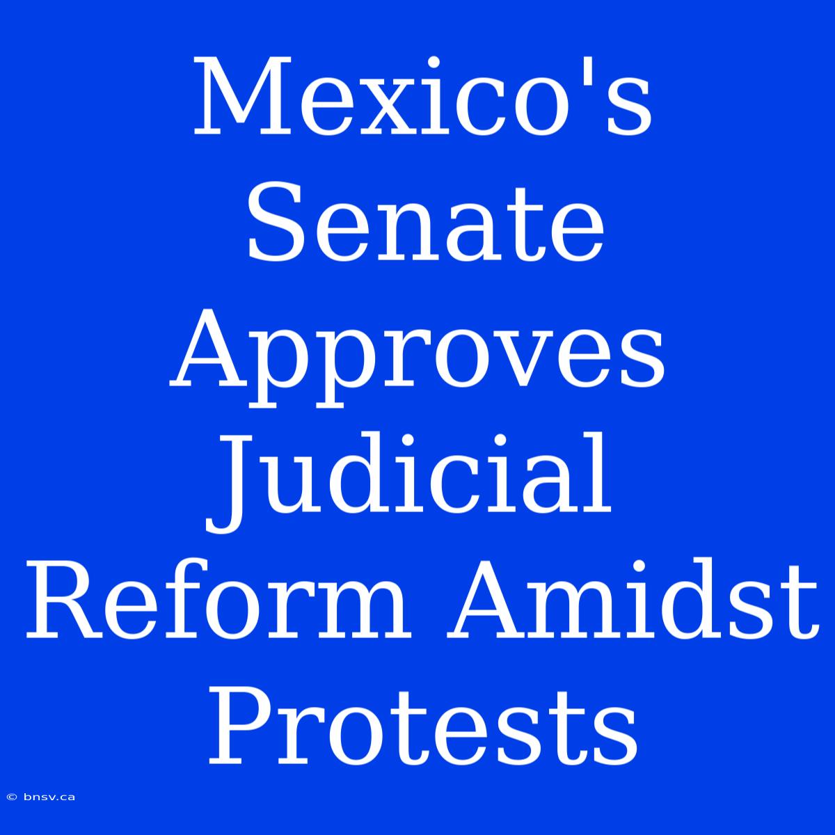 Mexico's Senate Approves Judicial Reform Amidst Protests