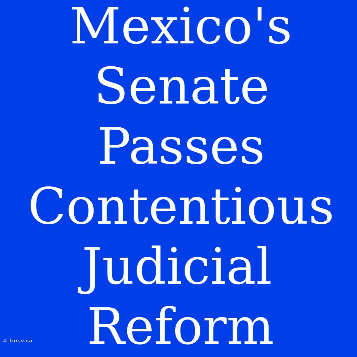 Mexico's Senate Passes Contentious Judicial Reform