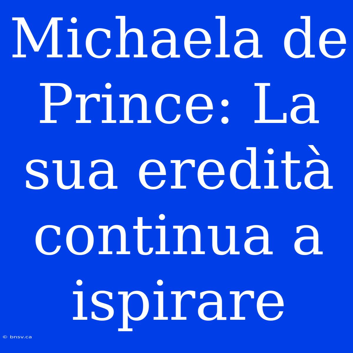 Michaela De Prince: La Sua Eredità Continua A Ispirare