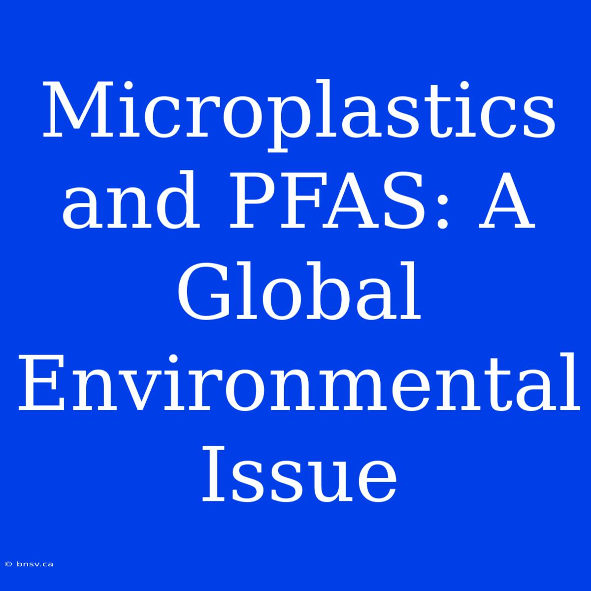 Microplastics And PFAS: A Global Environmental Issue