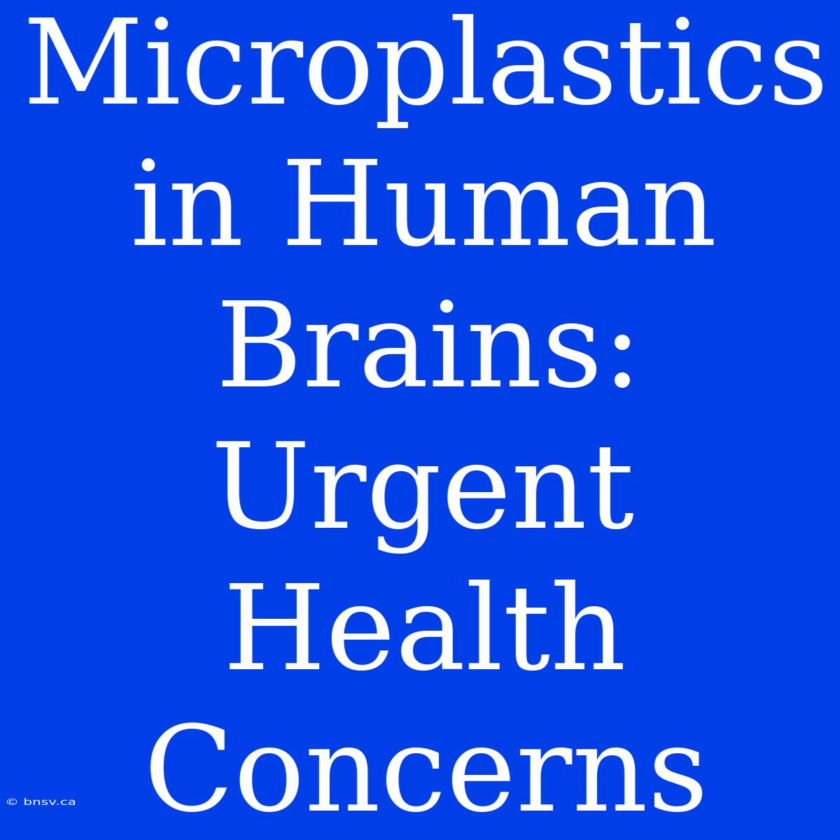 Microplastics In Human Brains: Urgent Health Concerns