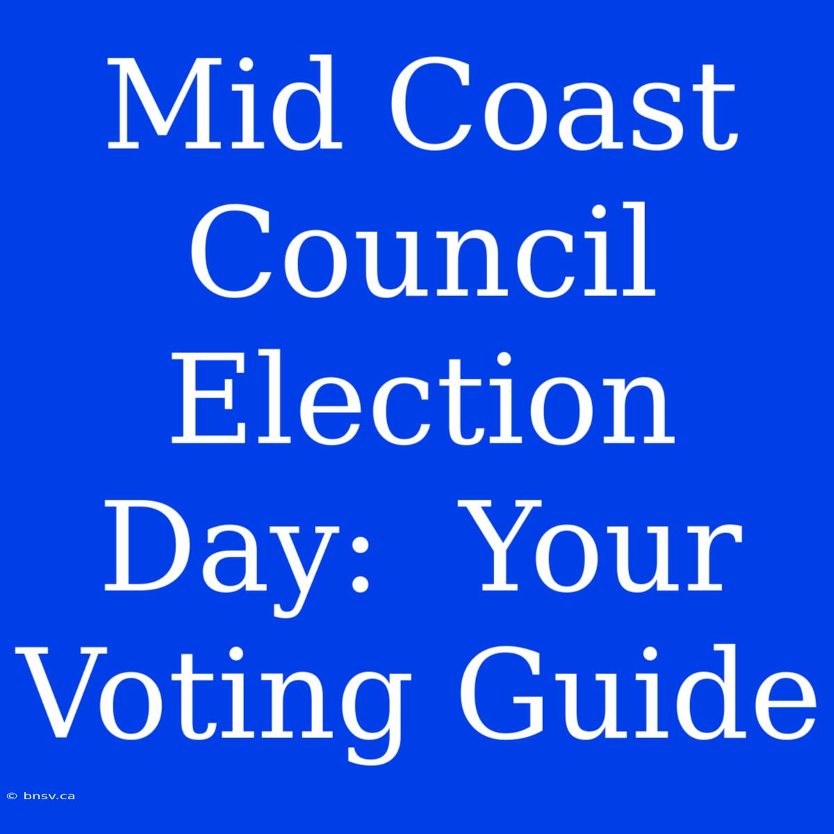 Mid Coast Council Election Day:  Your Voting Guide