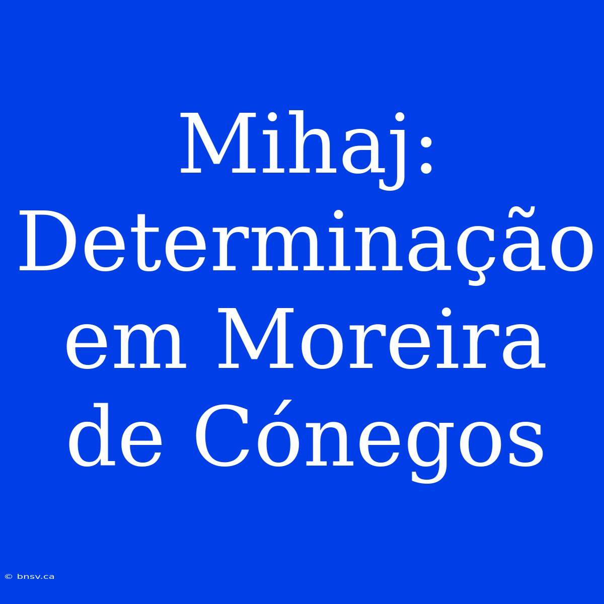 Mihaj: Determinação Em Moreira De Cónegos