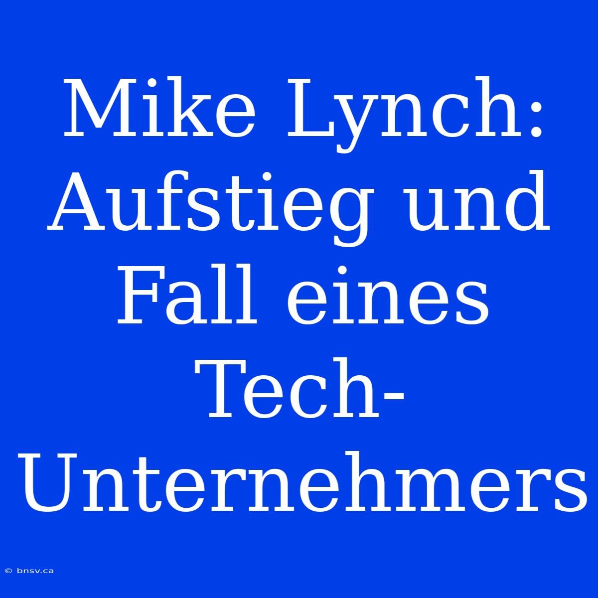 Mike Lynch: Aufstieg Und Fall Eines Tech-Unternehmers