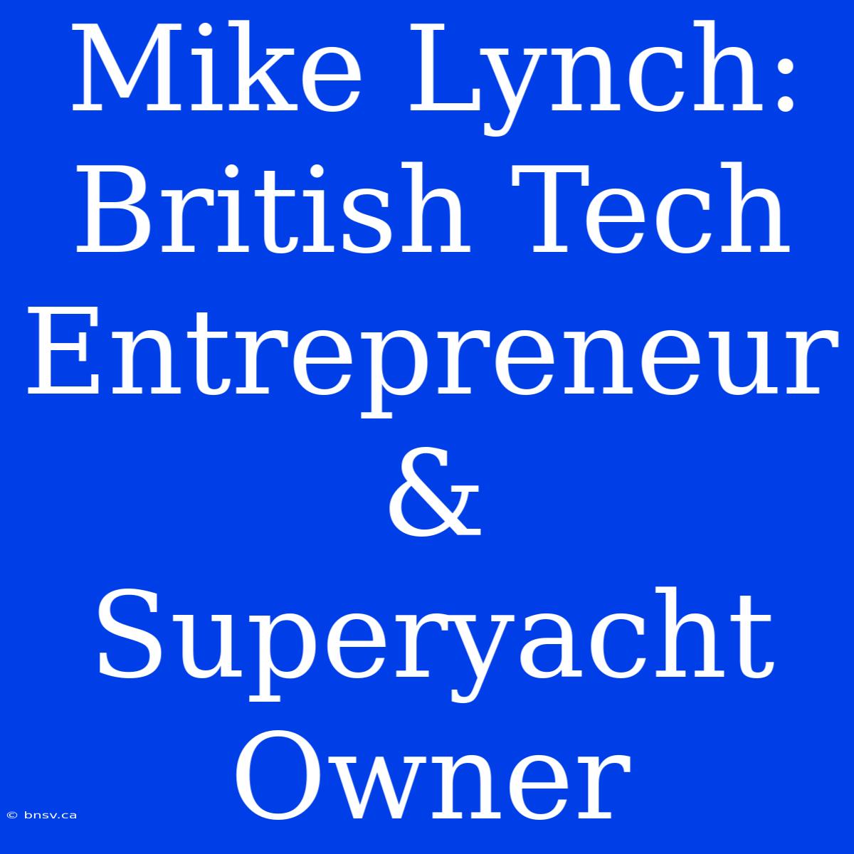 Mike Lynch: British Tech Entrepreneur & Superyacht Owner