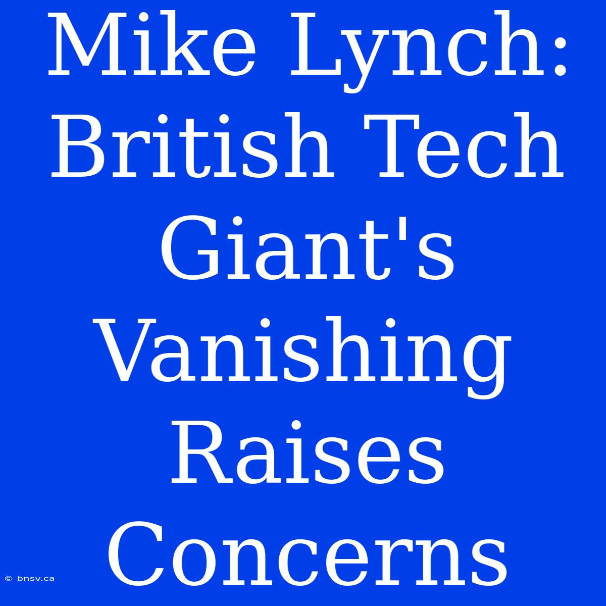 Mike Lynch: British Tech Giant's Vanishing Raises Concerns