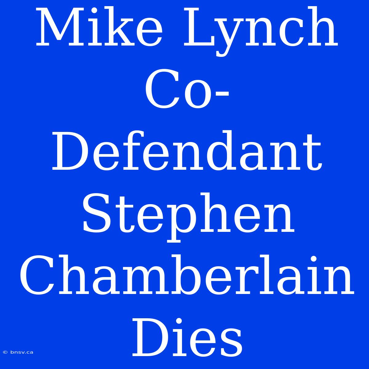 Mike Lynch Co-Defendant Stephen Chamberlain Dies