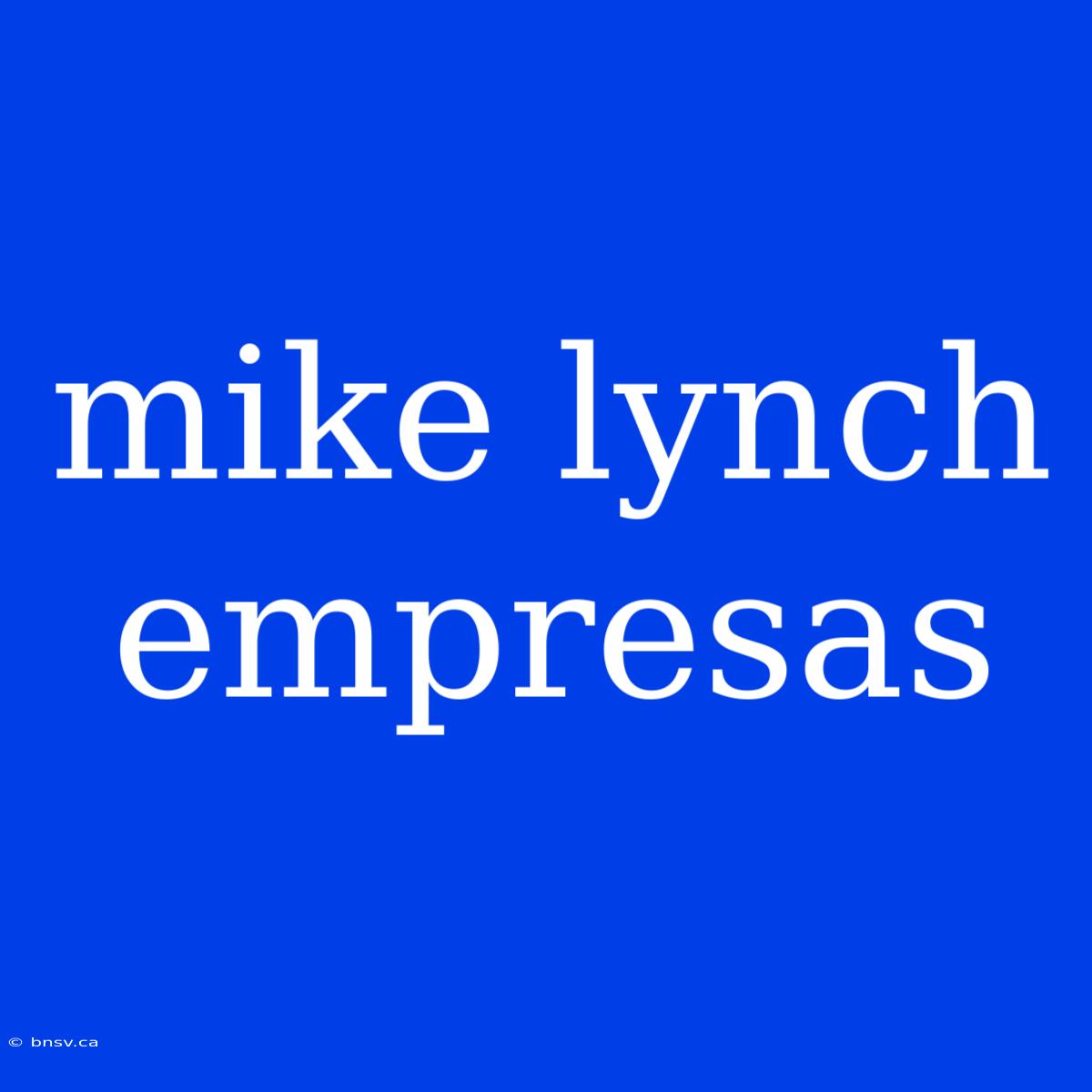 Mike Lynch Empresas