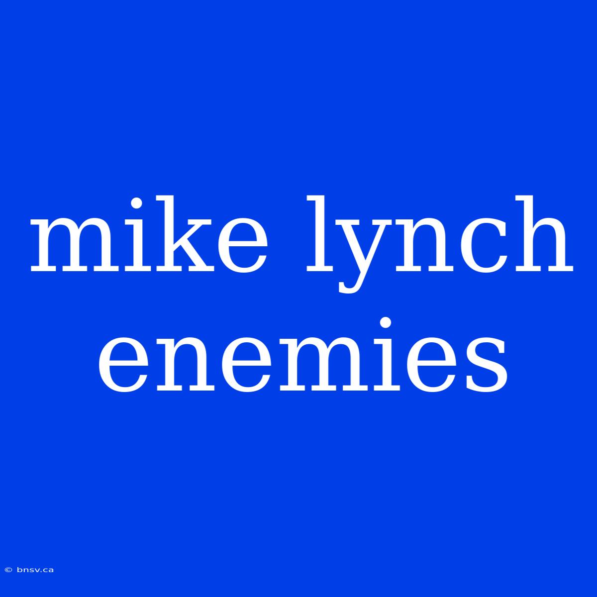 Mike Lynch Enemies