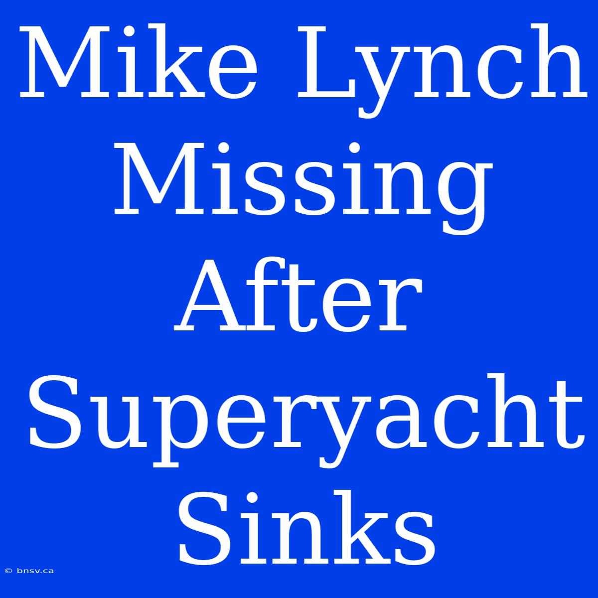 Mike Lynch Missing After Superyacht Sinks