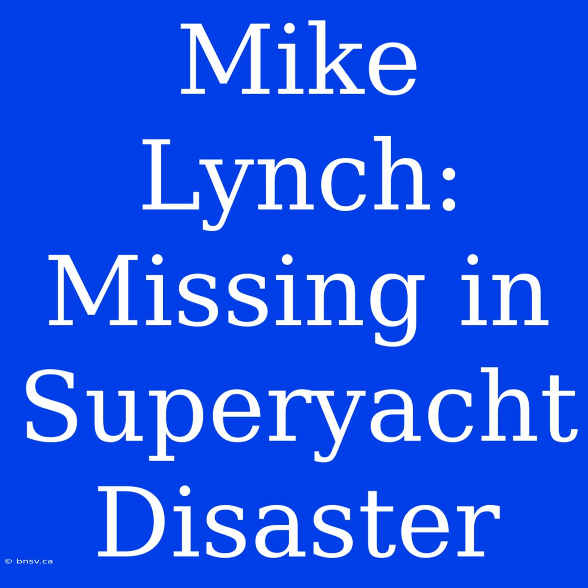 Mike Lynch: Missing In Superyacht Disaster