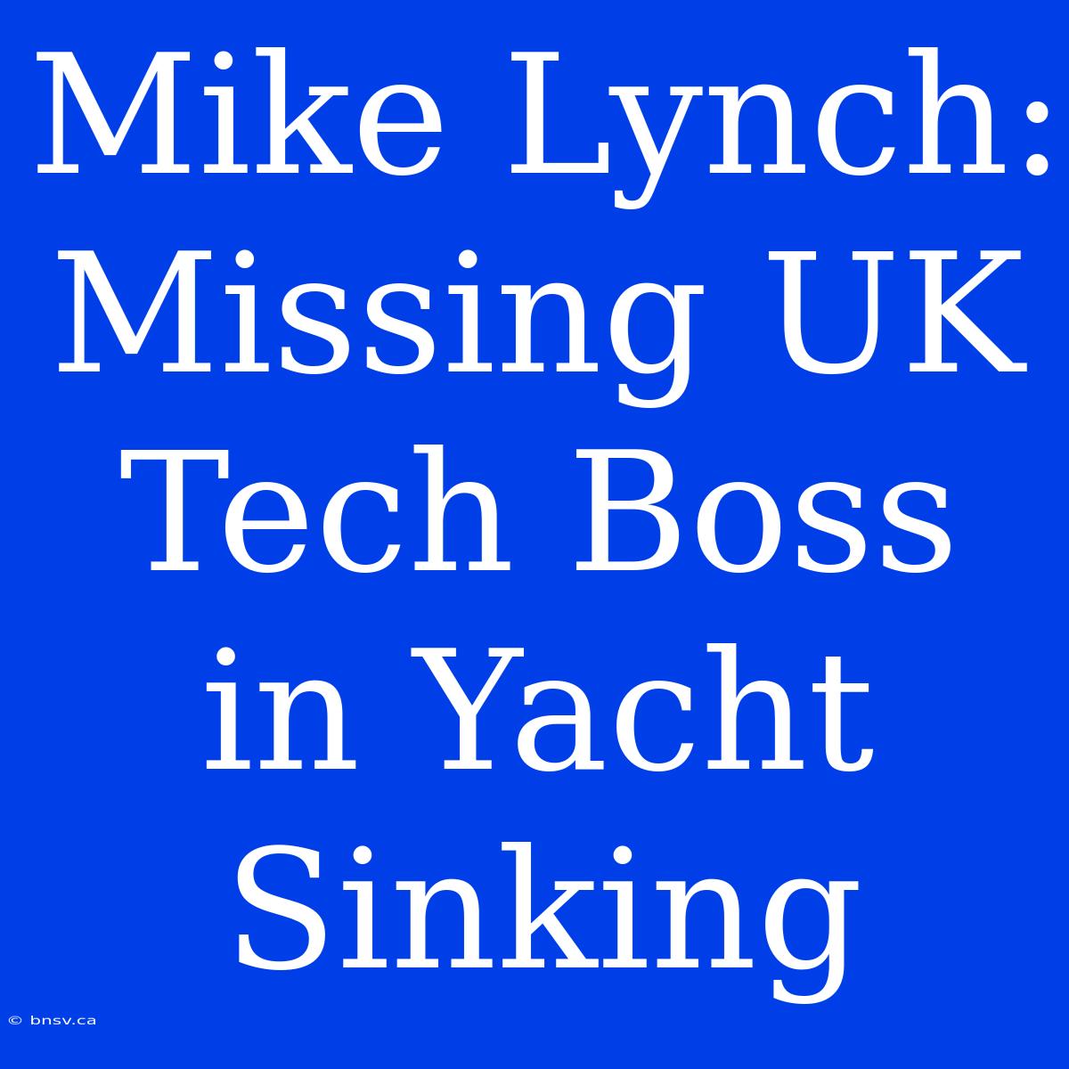 Mike Lynch: Missing UK Tech Boss In Yacht Sinking