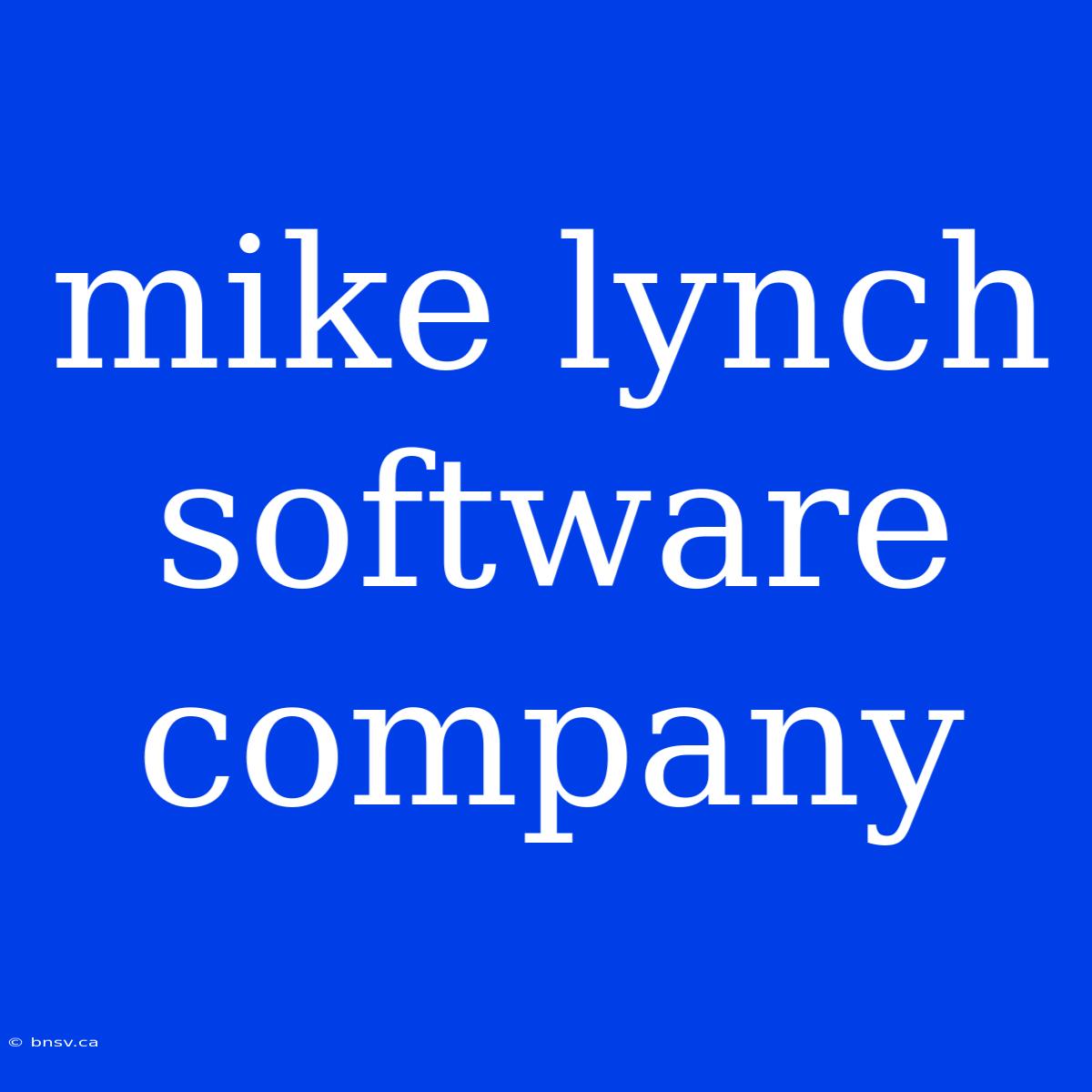 Mike Lynch Software Company