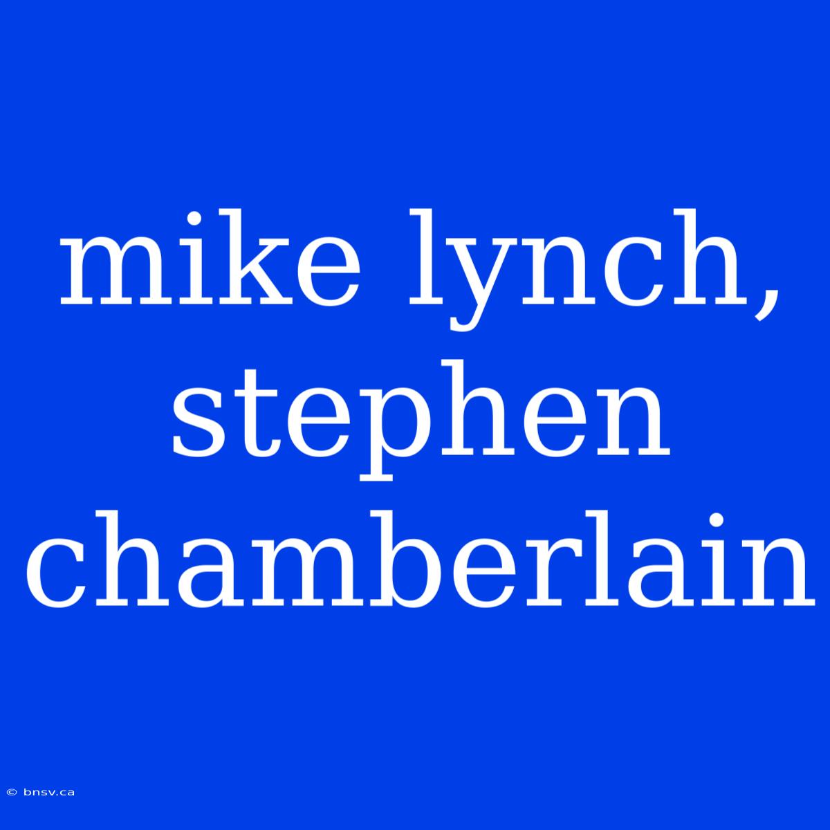 Mike Lynch, Stephen Chamberlain