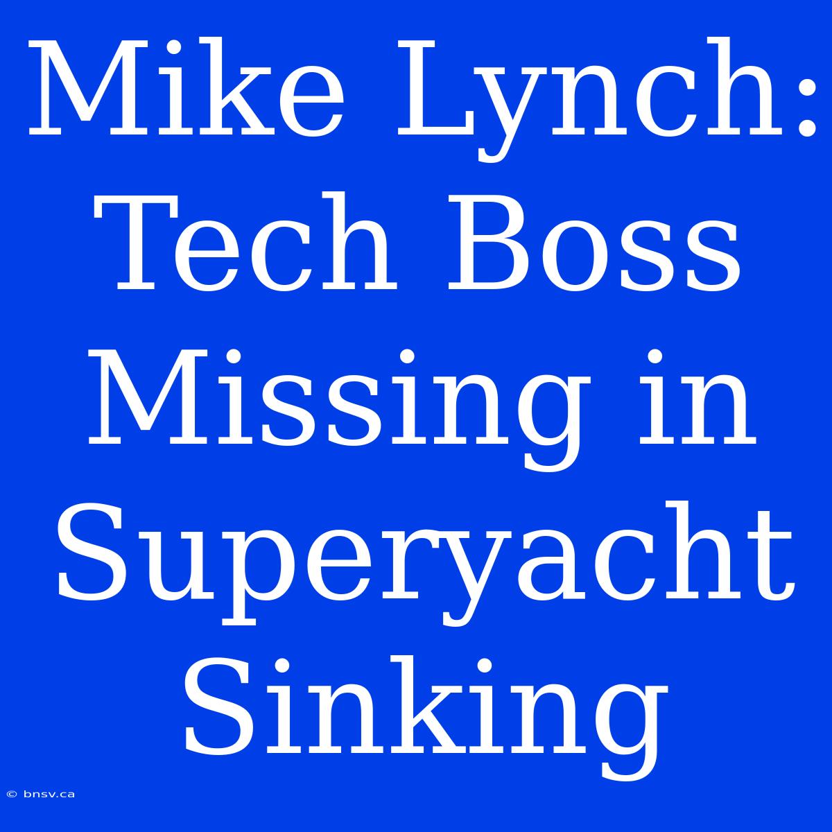 Mike Lynch: Tech Boss Missing In Superyacht Sinking