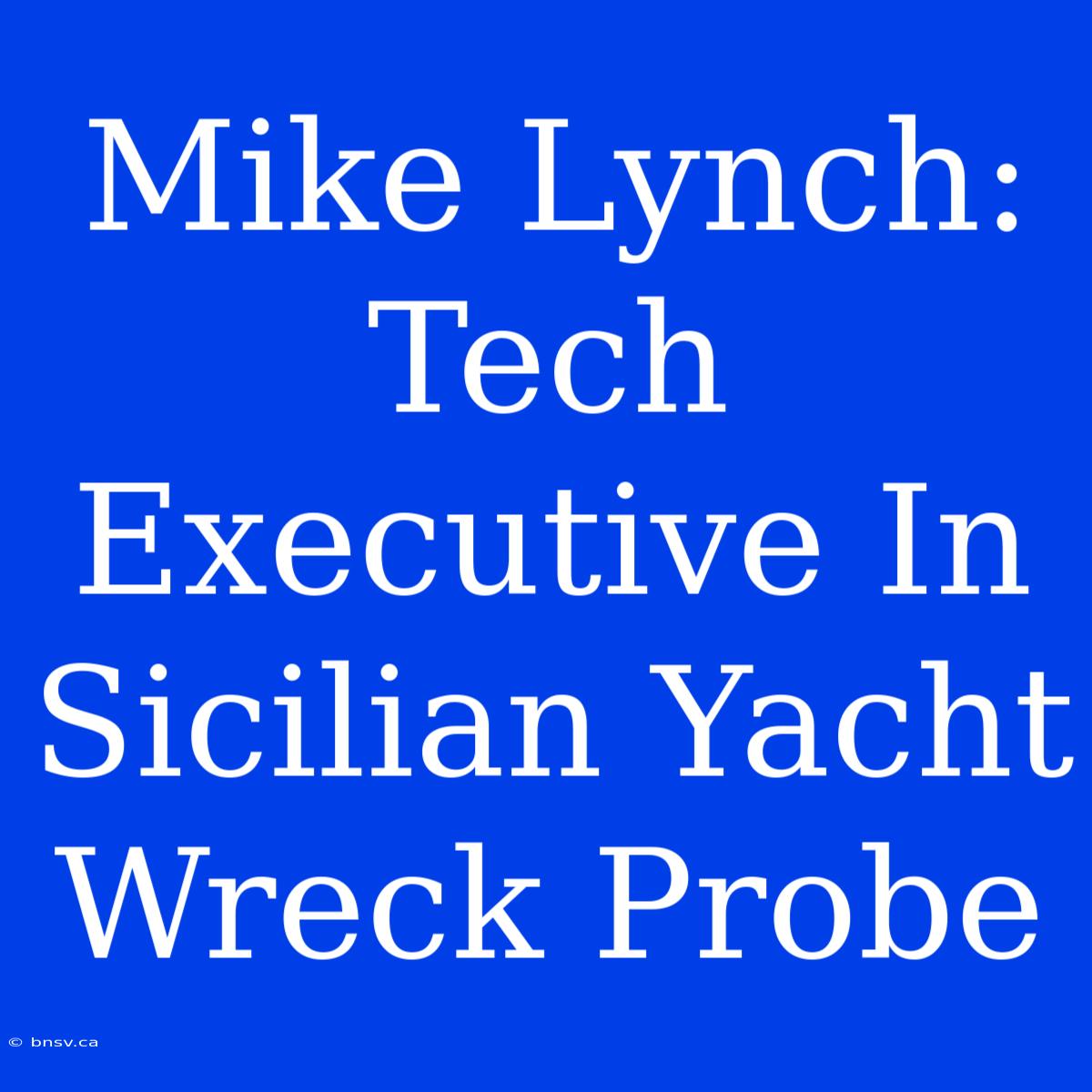 Mike Lynch: Tech Executive In Sicilian Yacht Wreck Probe