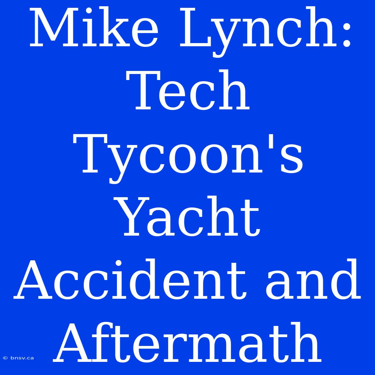 Mike Lynch: Tech Tycoon's Yacht Accident And Aftermath