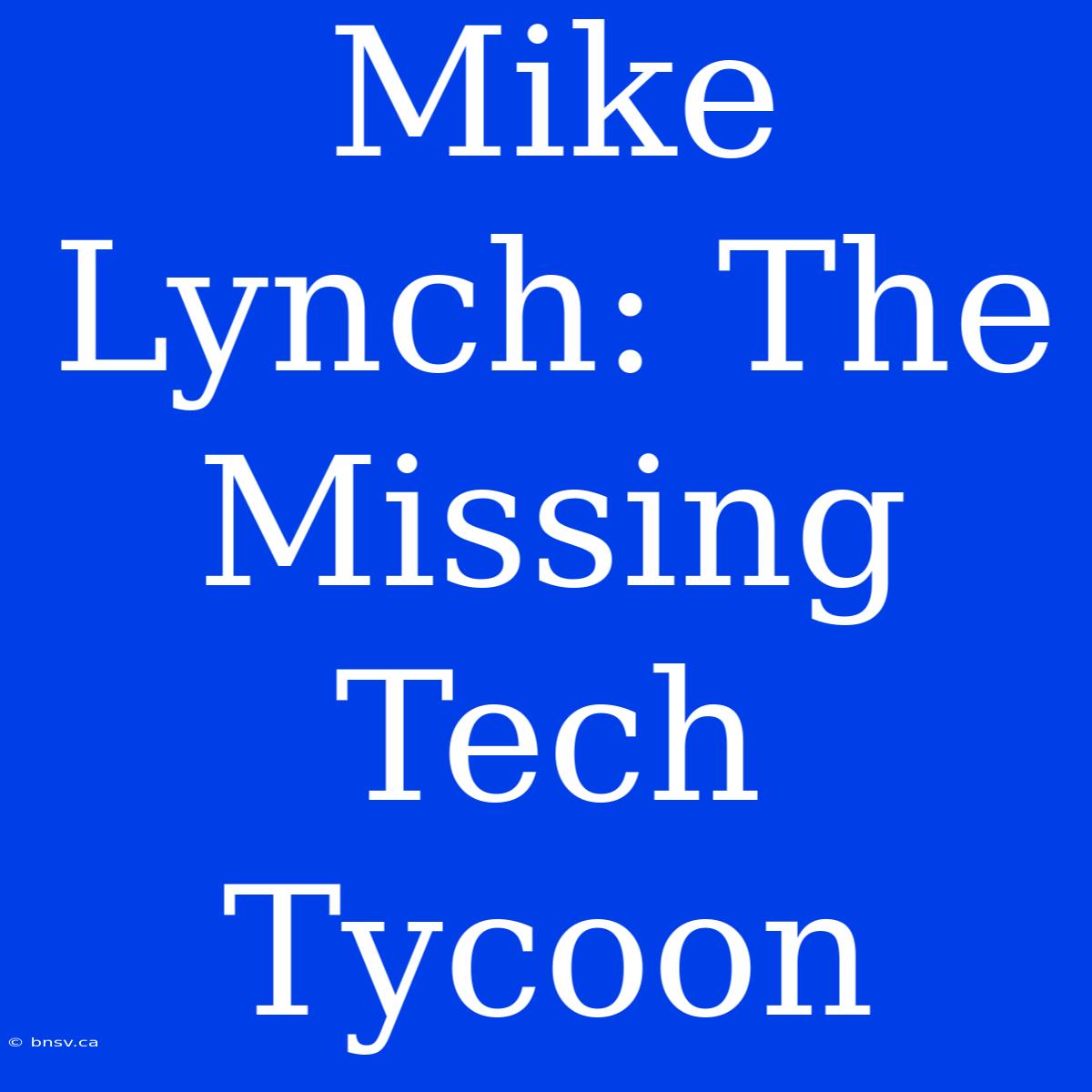 Mike Lynch: The Missing Tech Tycoon