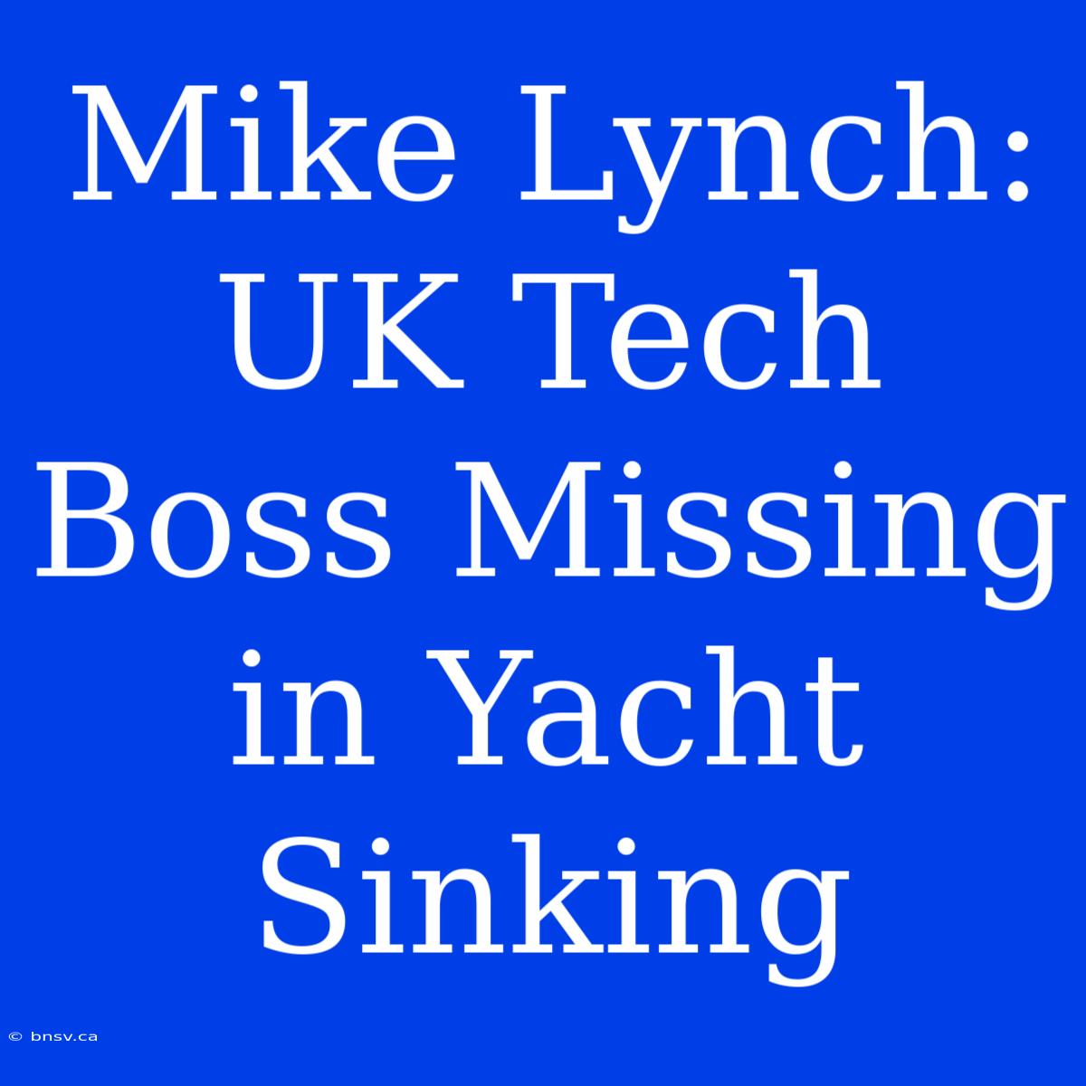 Mike Lynch: UK Tech Boss Missing In Yacht Sinking