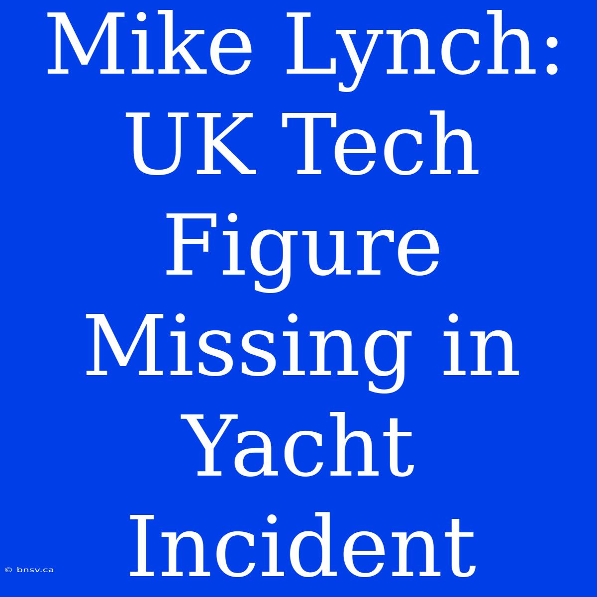 Mike Lynch: UK Tech Figure Missing In Yacht Incident