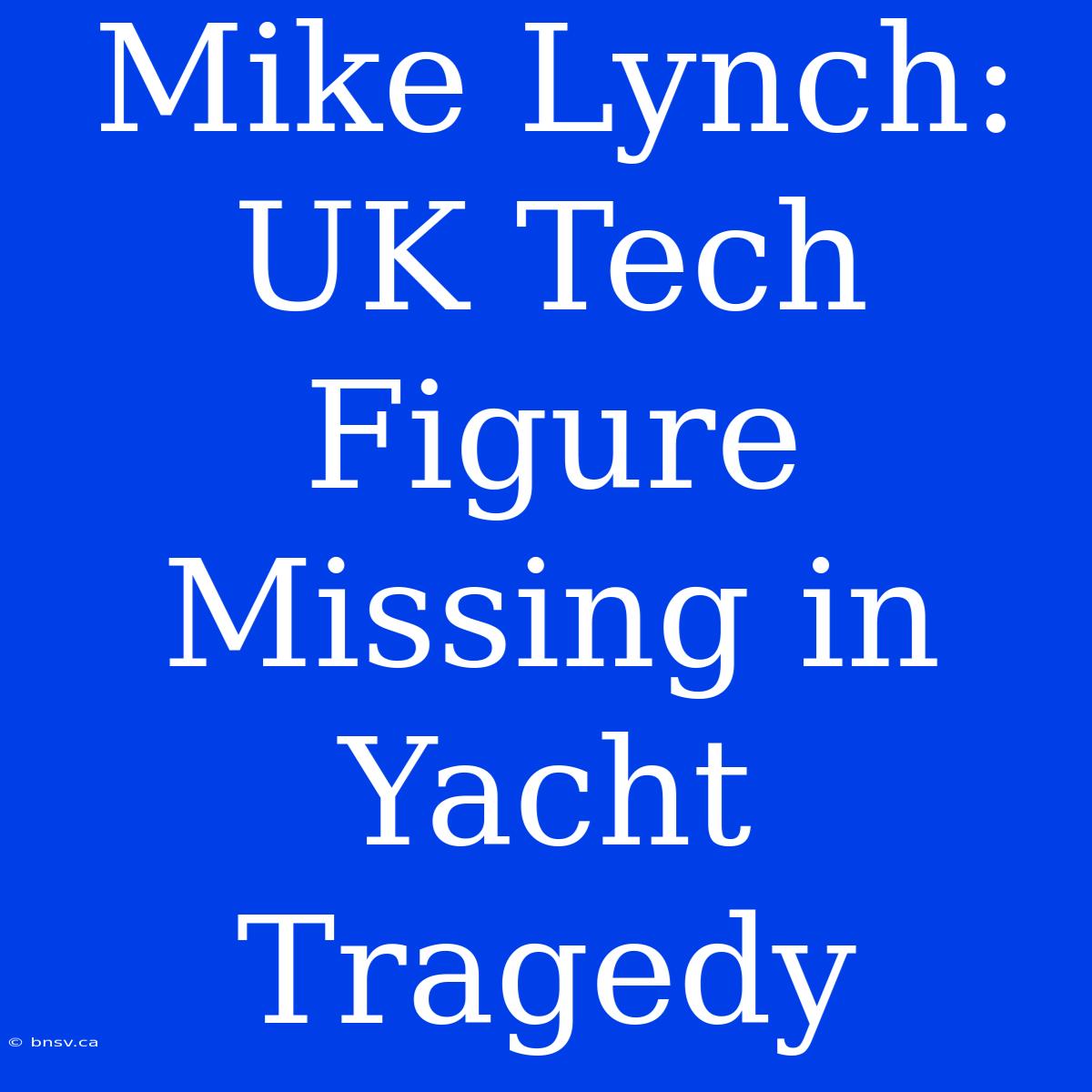 Mike Lynch: UK Tech Figure Missing In Yacht Tragedy