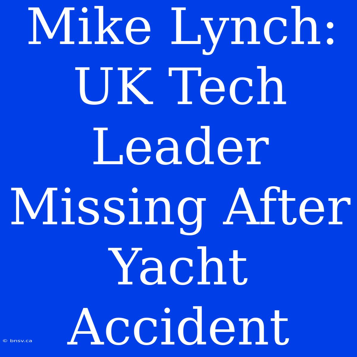 Mike Lynch: UK Tech Leader Missing After Yacht Accident