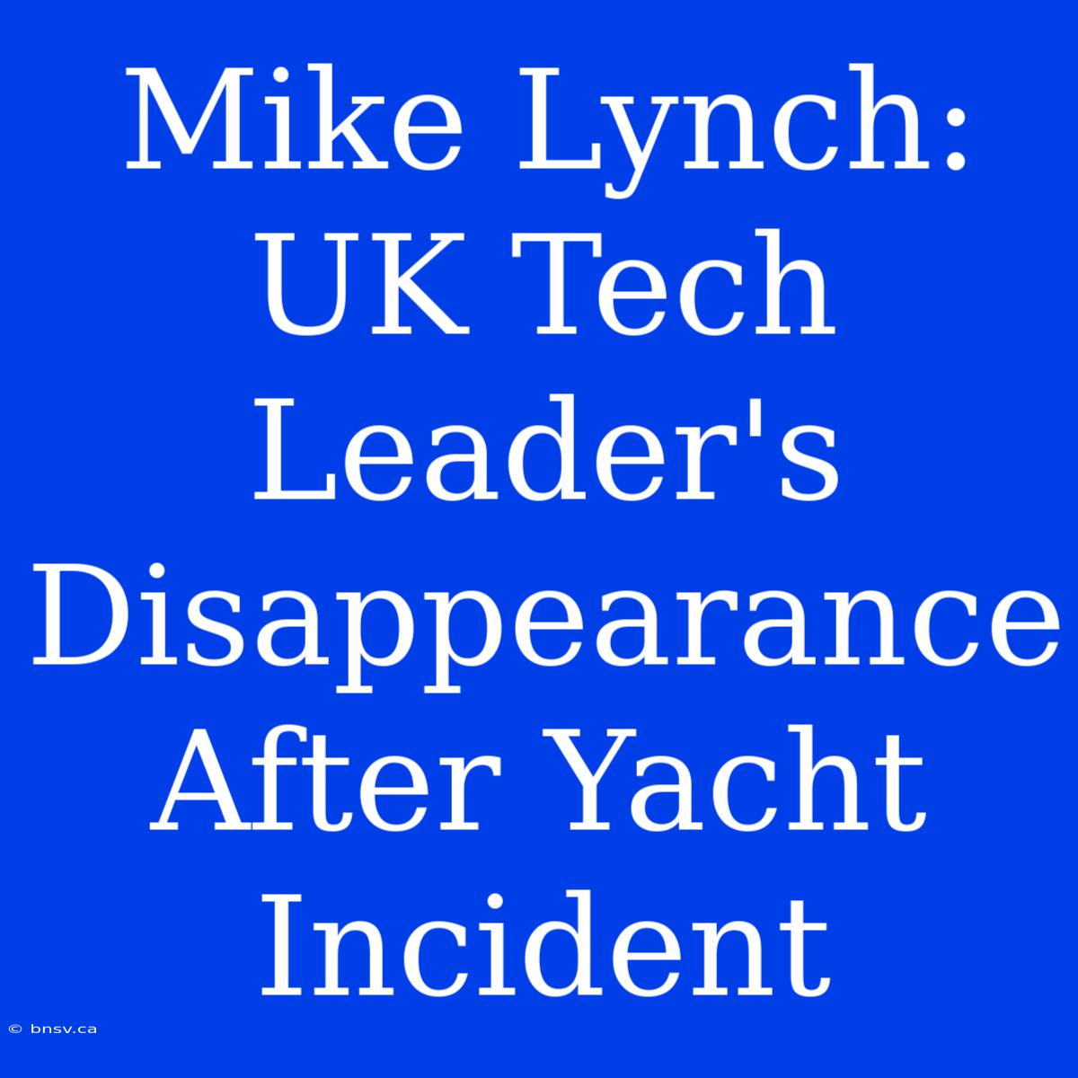 Mike Lynch: UK Tech Leader's Disappearance After Yacht Incident