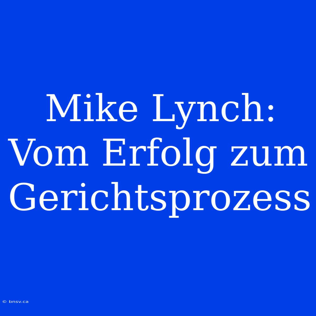 Mike Lynch: Vom Erfolg Zum Gerichtsprozess